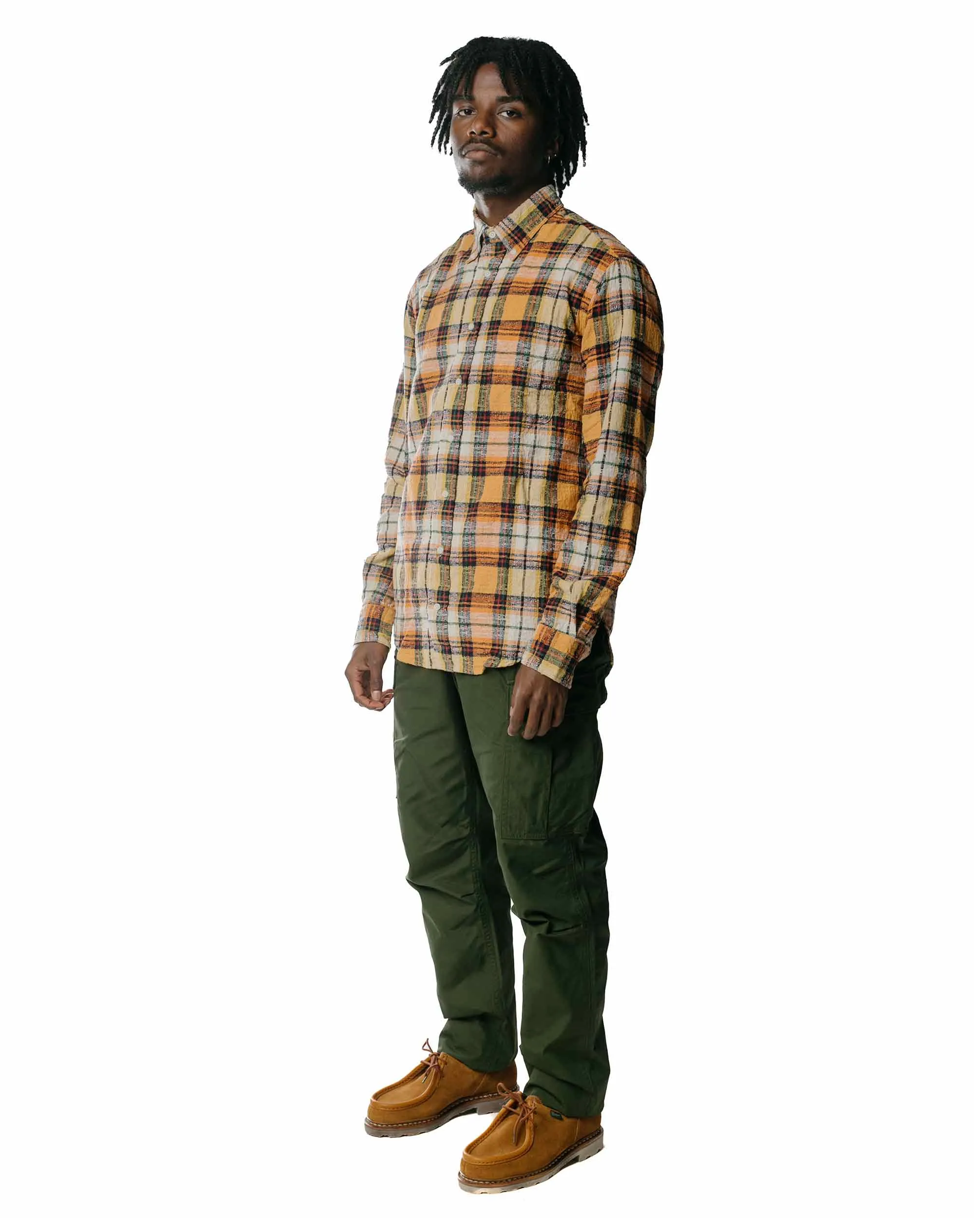 Gitman Vintage Bros. Orange Broken Dobby Plaid Shirt sold by Lost & Found product image thumbnail 4