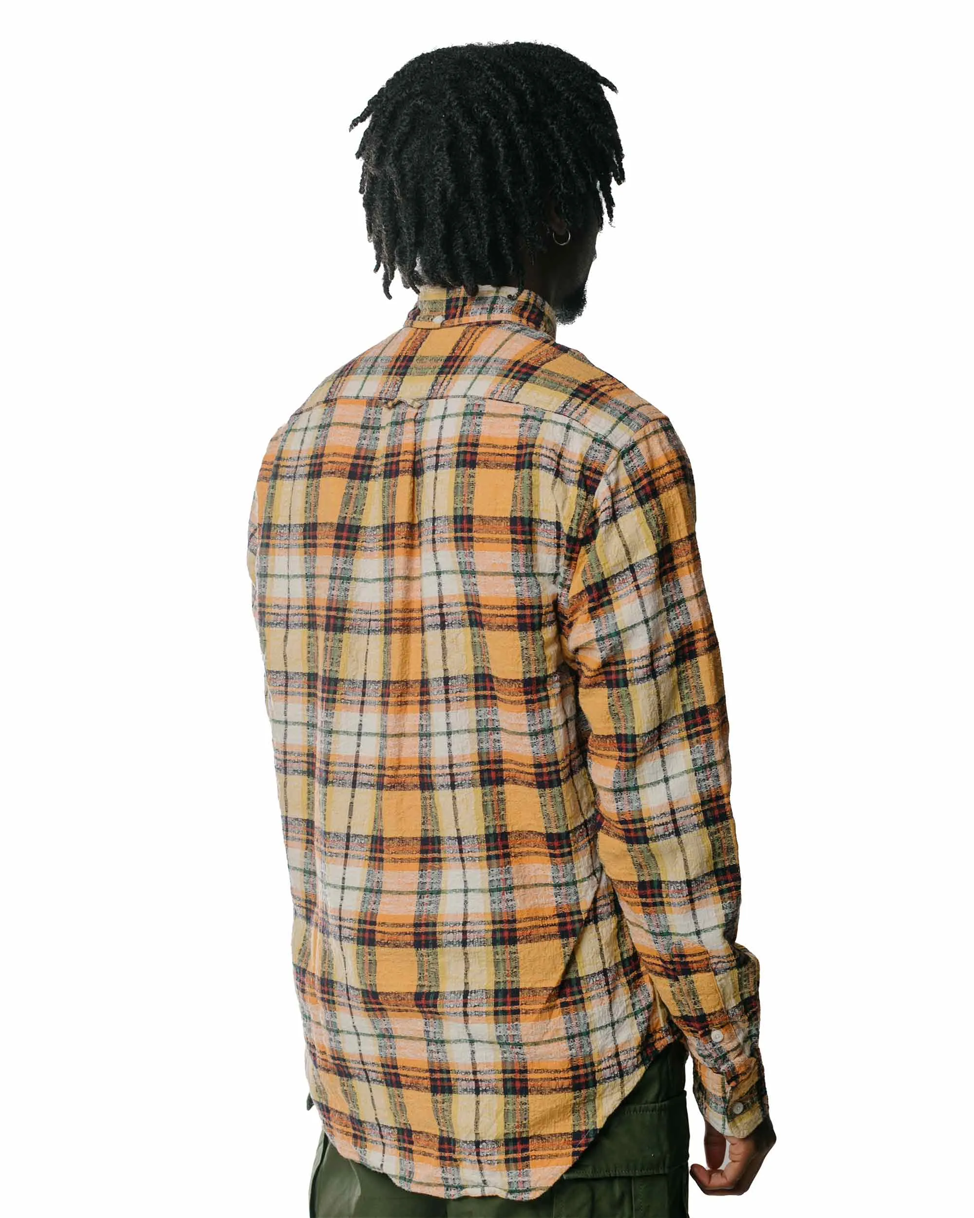 Gitman Vintage Bros. Orange Broken Dobby Plaid Shirt sold by Lost & Found product image thumbnail 3