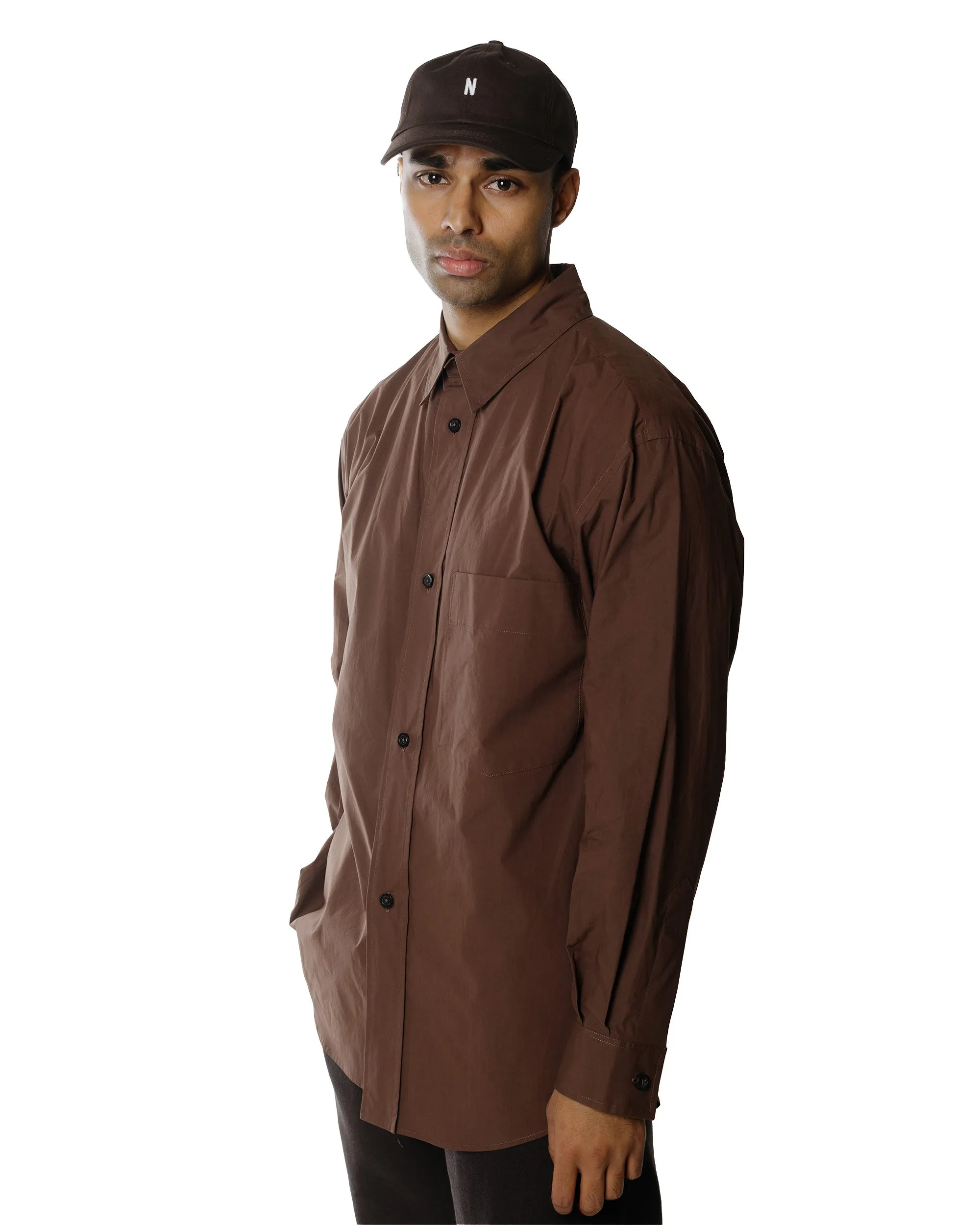 Margaret Howell Oversized Dress Shirt Matt Cotton Poplin Teak sold by Lost & Found product image thumbnail 3