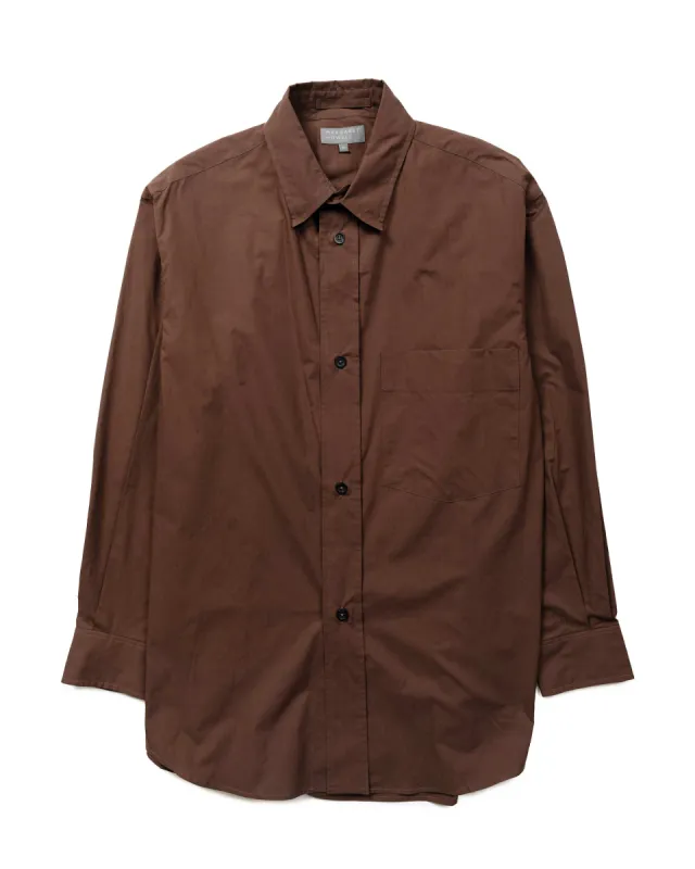Margaret Howell Oversized Dress Shirt Matt Cotton Poplin Teak sold by Lost & Found