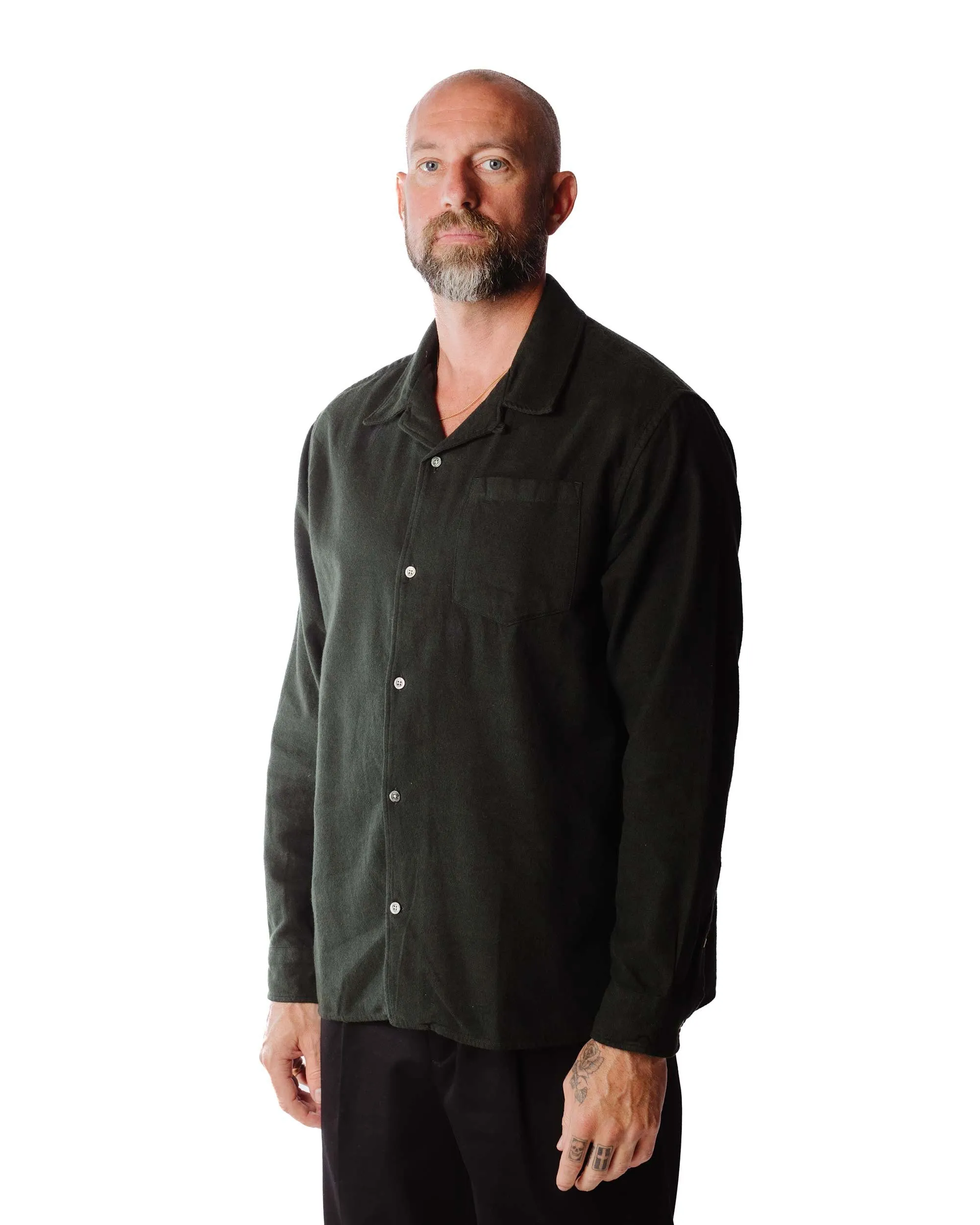 Norse Projects Carsten Organic Flannel Shirt LS Dark Green sold by Lost & Found product image thumbnail 3