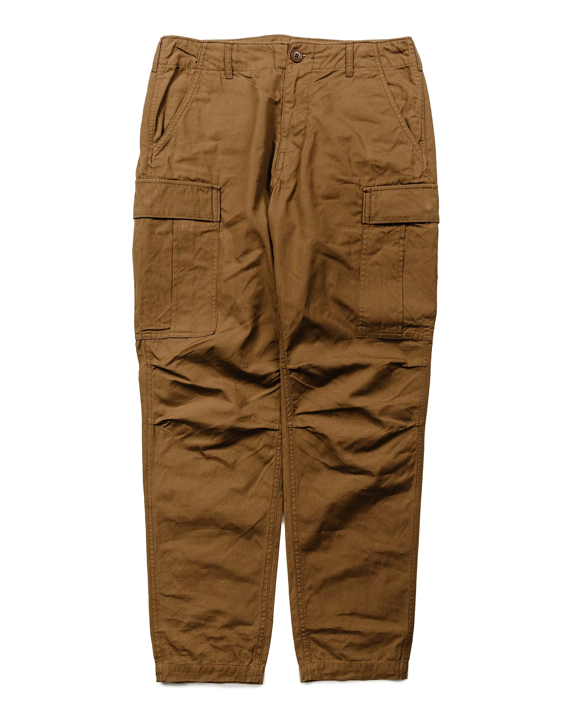 Sage de Cret x Lost & Found Coated Cotton/Linen Cargo Trouser Beige sold by Lost & Found