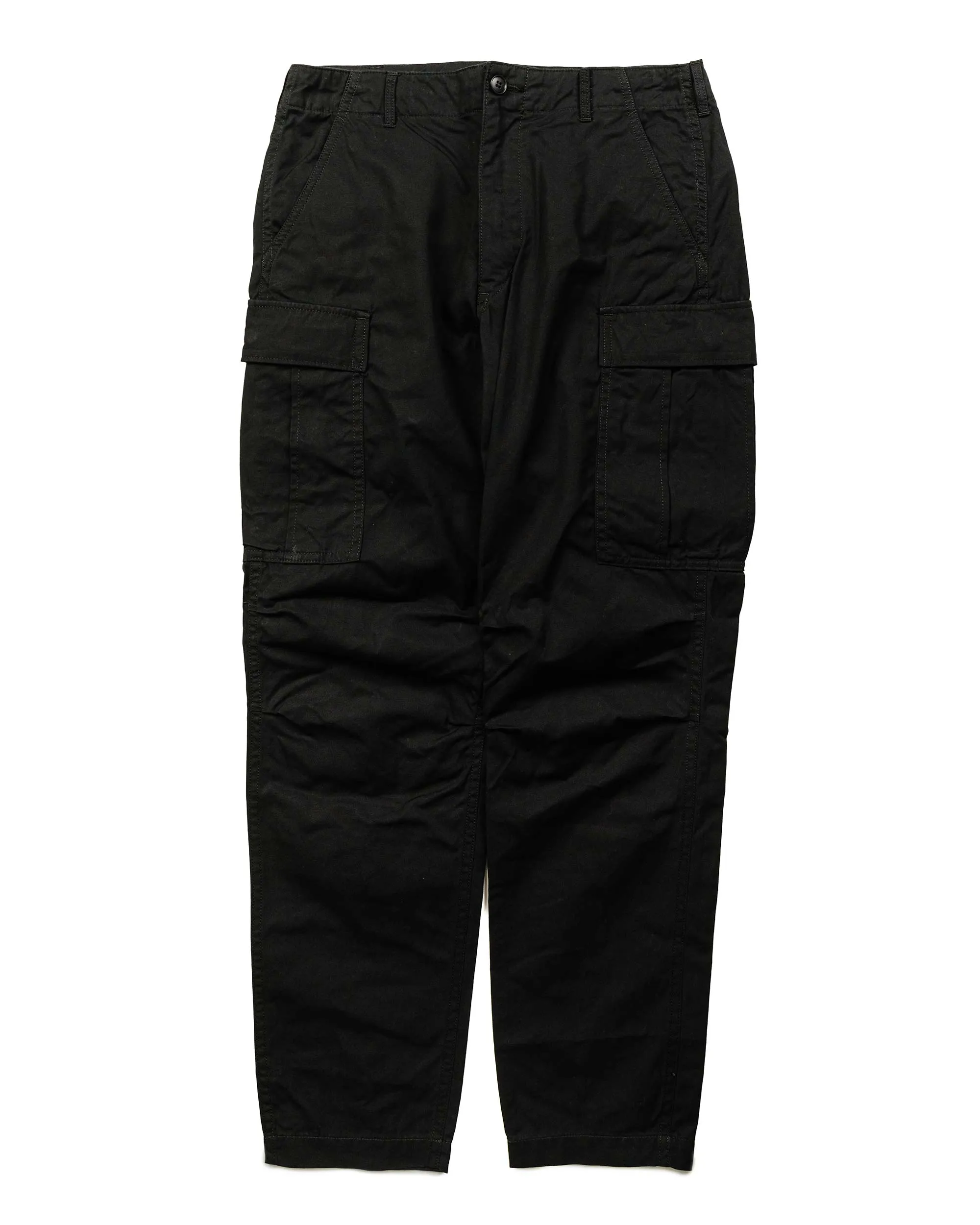 Sage de Cret x Lost & Found Coated Cotton/Linen Cargo Trouser Black sold by Lost & Found