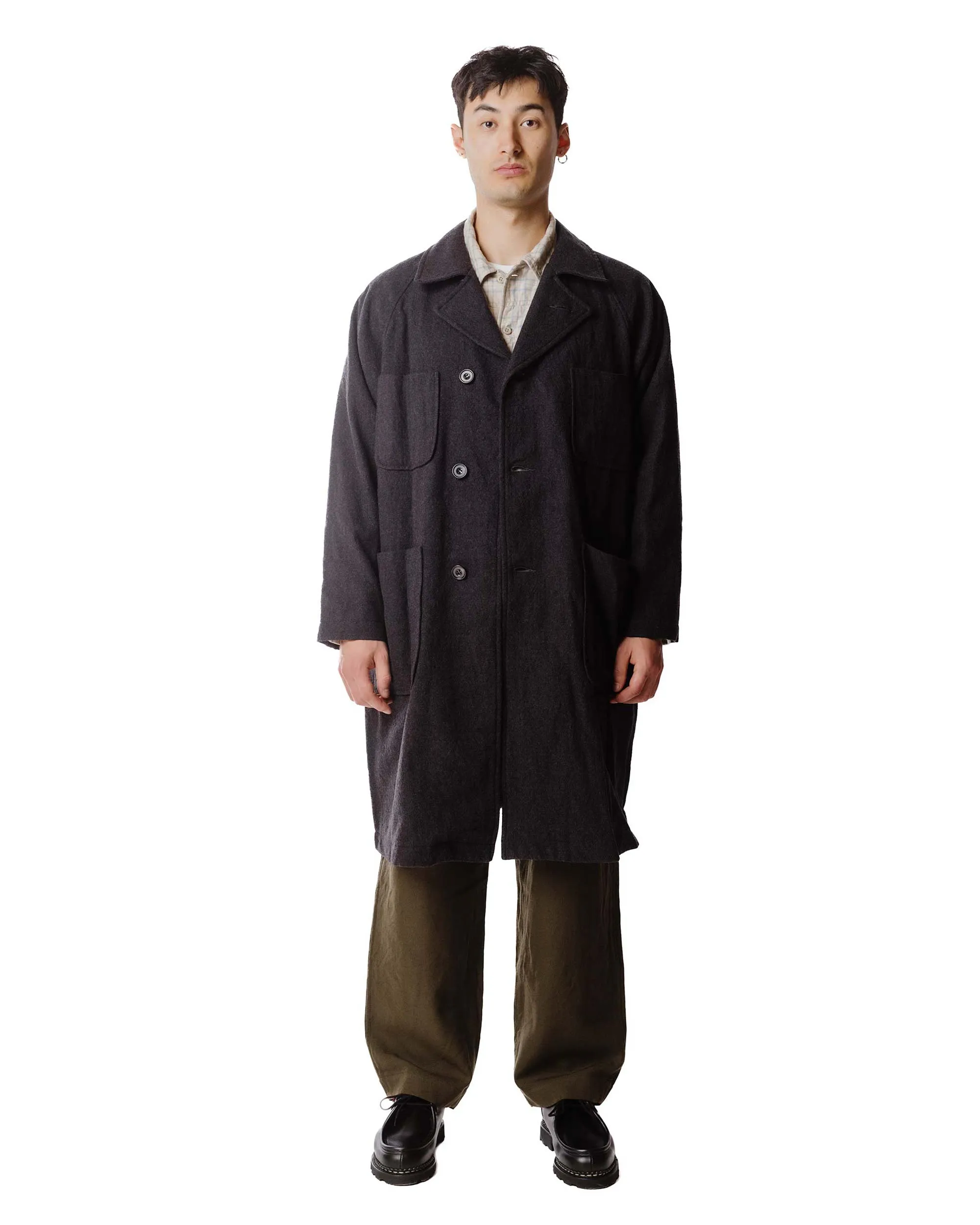 Sage de Cret Wool Twill Tumbler Balmacaan Coat With Belt Charcoal sold by Lost & Found product image thumbnail 2