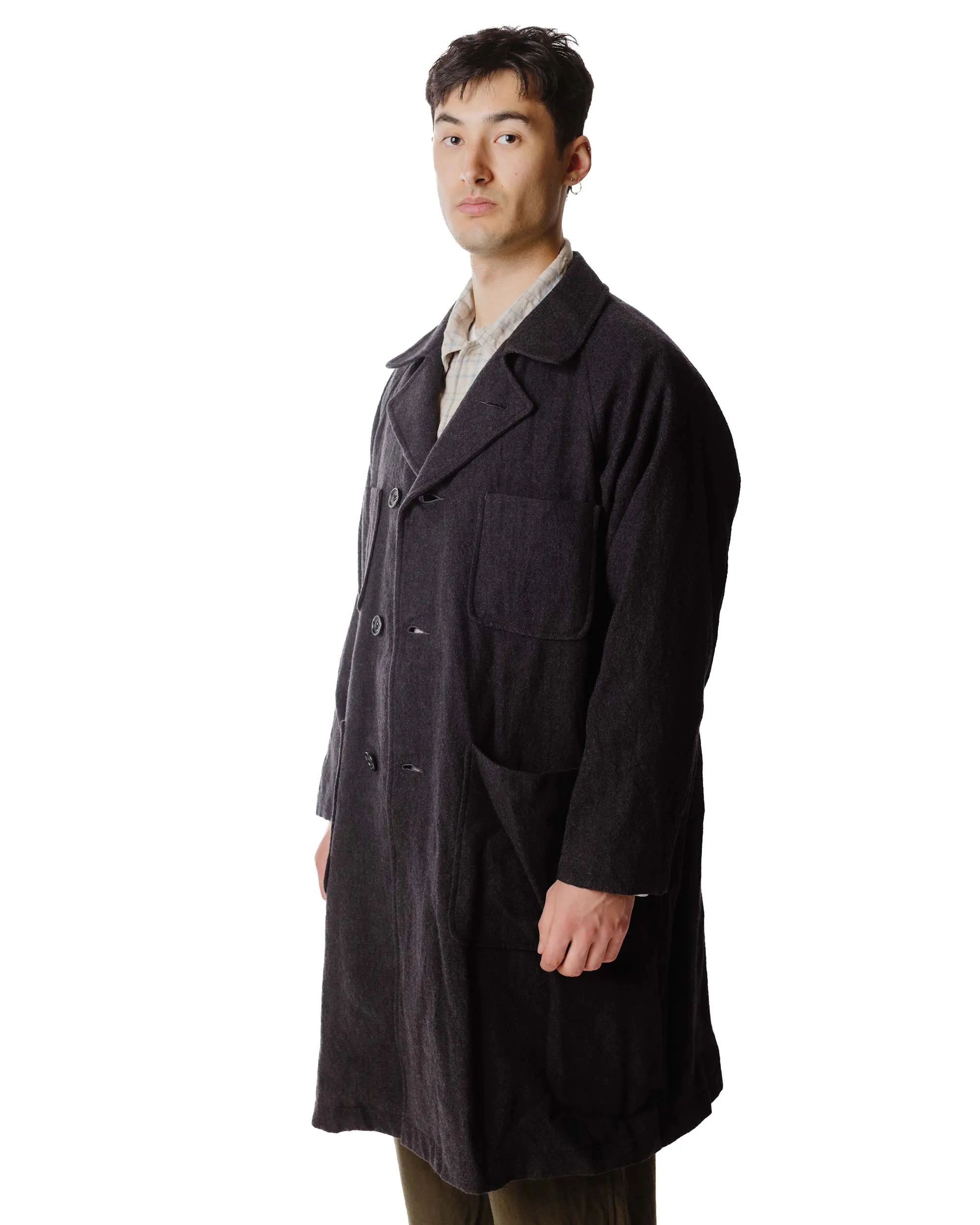 Sage de Cret Wool Twill Tumbler Balmacaan Coat With Belt Charcoal sold by Lost & Found product image thumbnail 3
