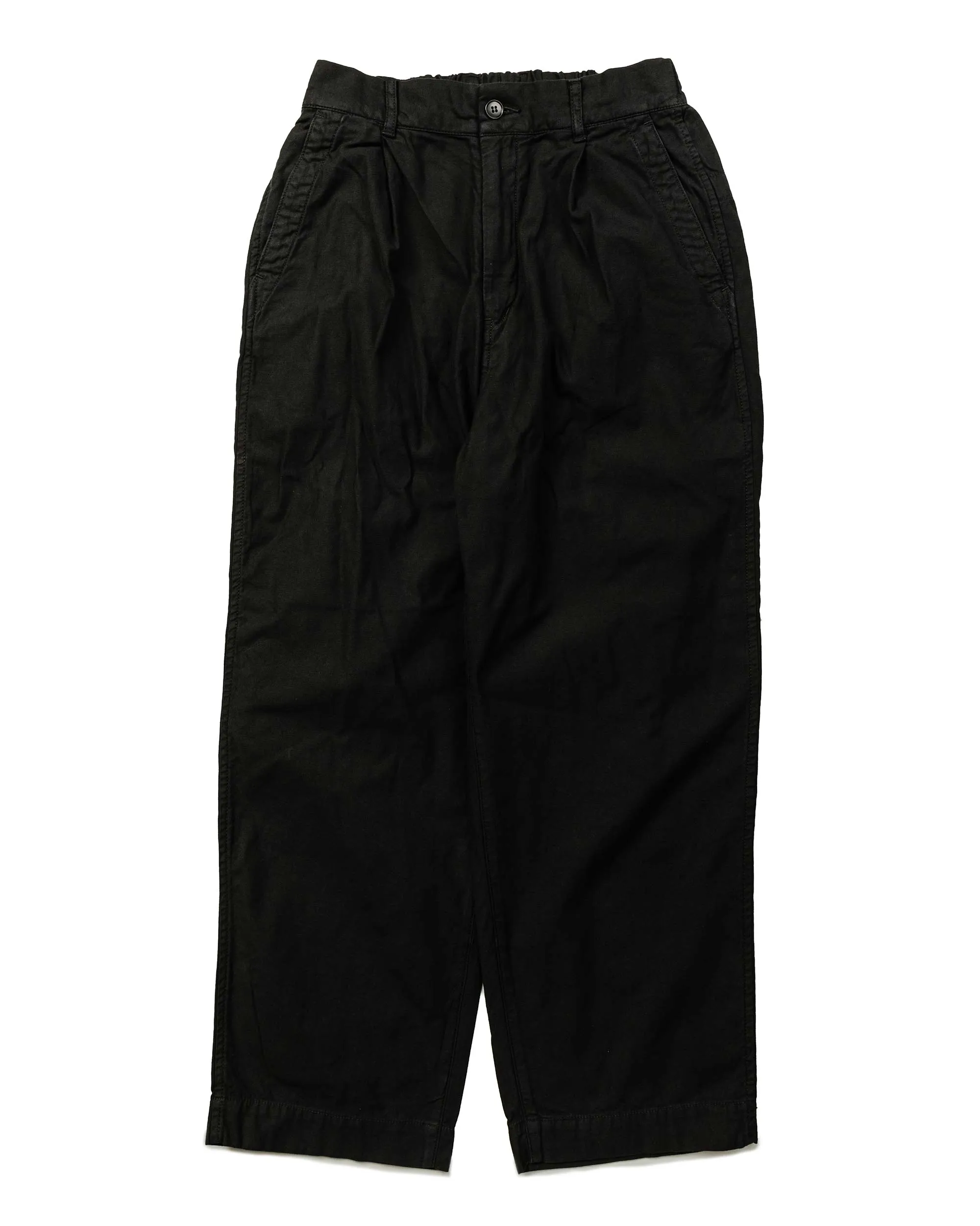Sage de Cret Cotton/Linen Satin Back Crepe Pleated Wide Pants Black sold by Lost & Found