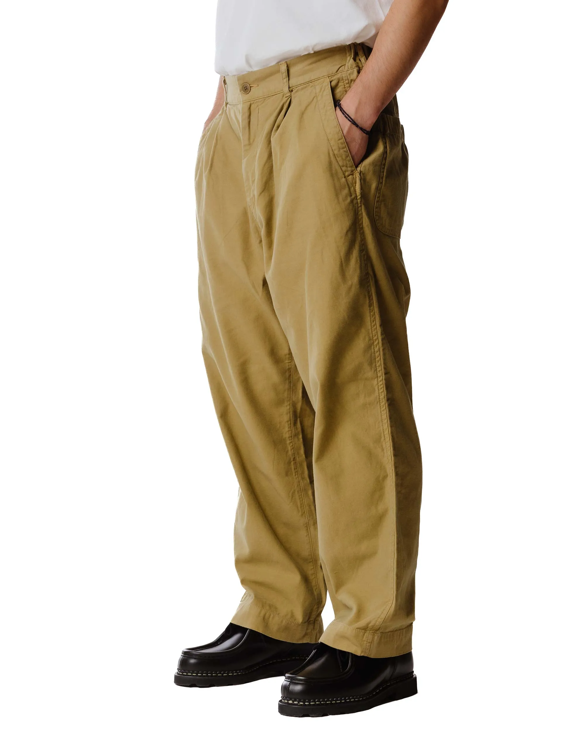Sage de Cret Cotton/Linen Satin Back Crepe Pleated Wide Pants Beige sold by Lost & Found product image thumbnail 3