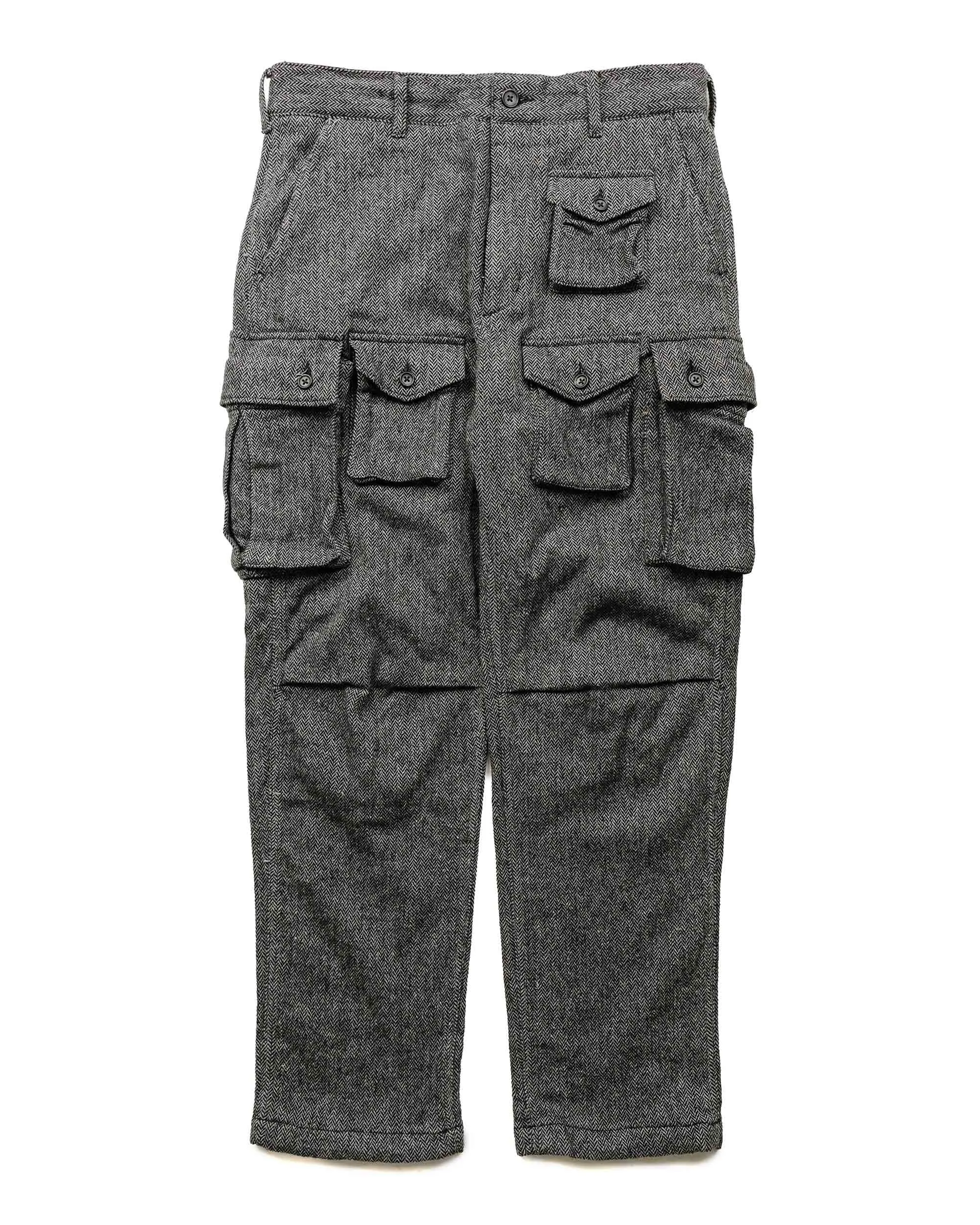Engineered Garments FA Pant Grey Poly Wool Herringbone sold by Lost & Found