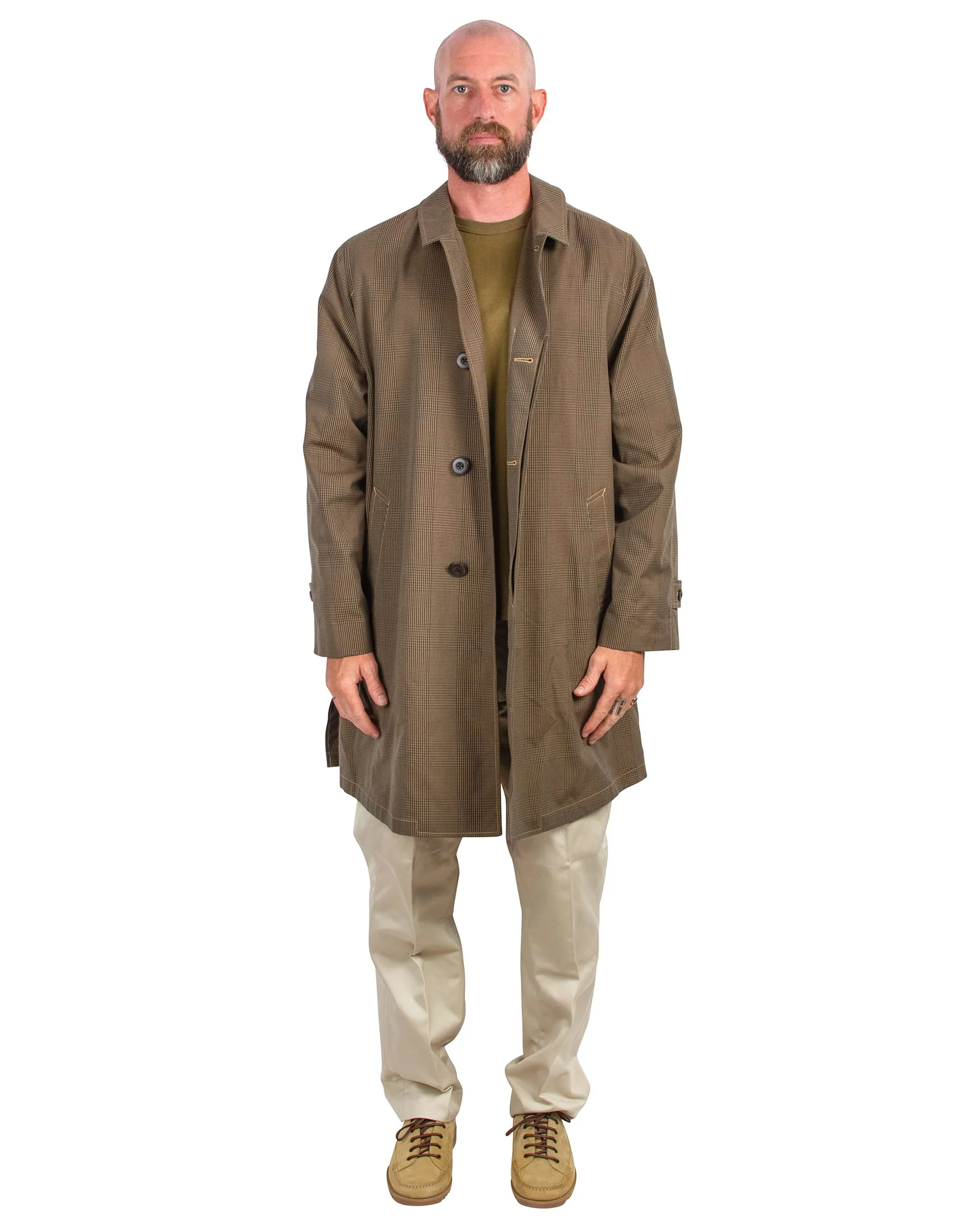 The Real McCoy's MJ22017 Plaid-Check Rain Weather Coat Brown sold by Lost & Found product image thumbnail 2