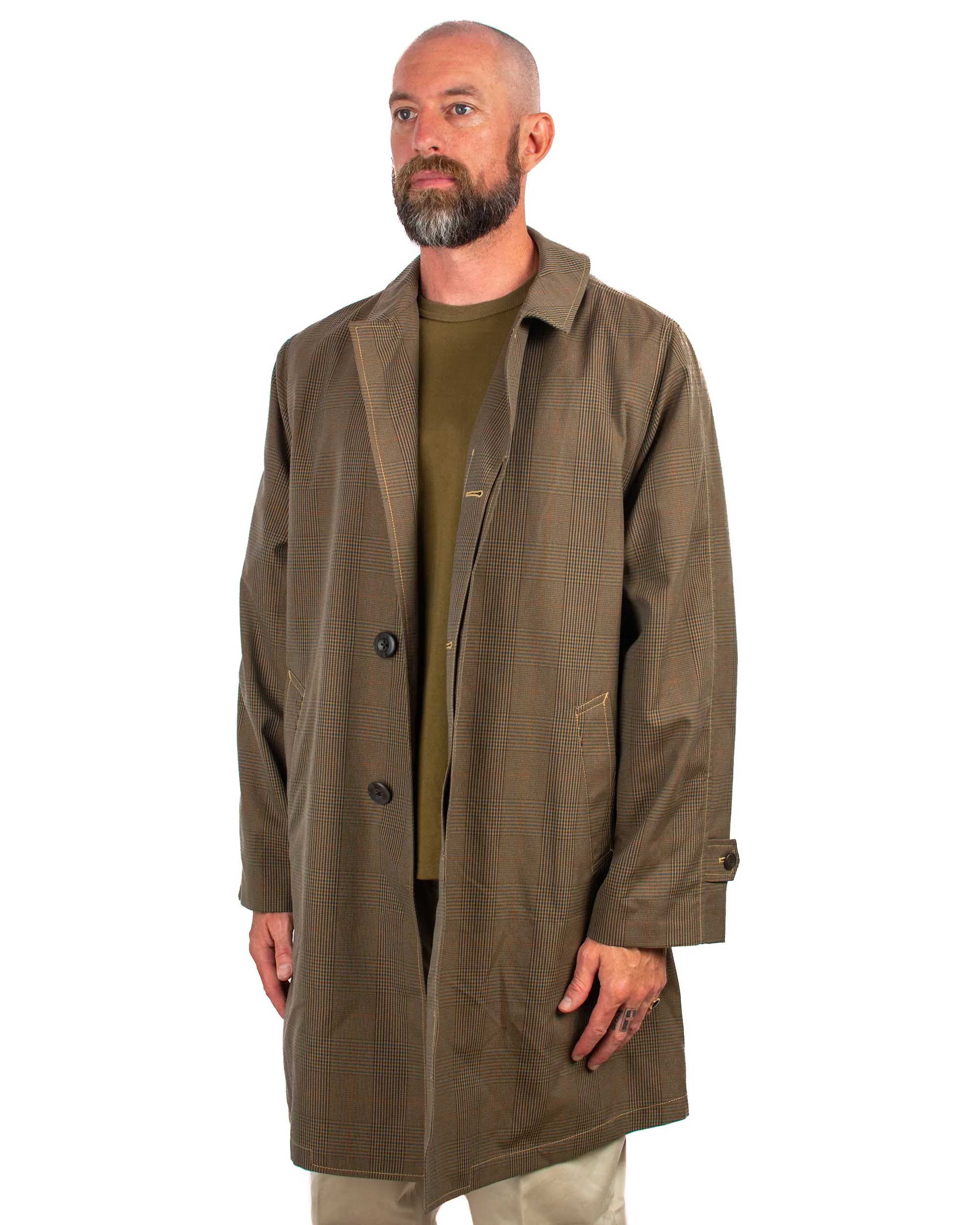 The Real McCoy's MJ22017 Plaid-Check Rain Weather Coat Brown sold by Lost & Found product image thumbnail 4