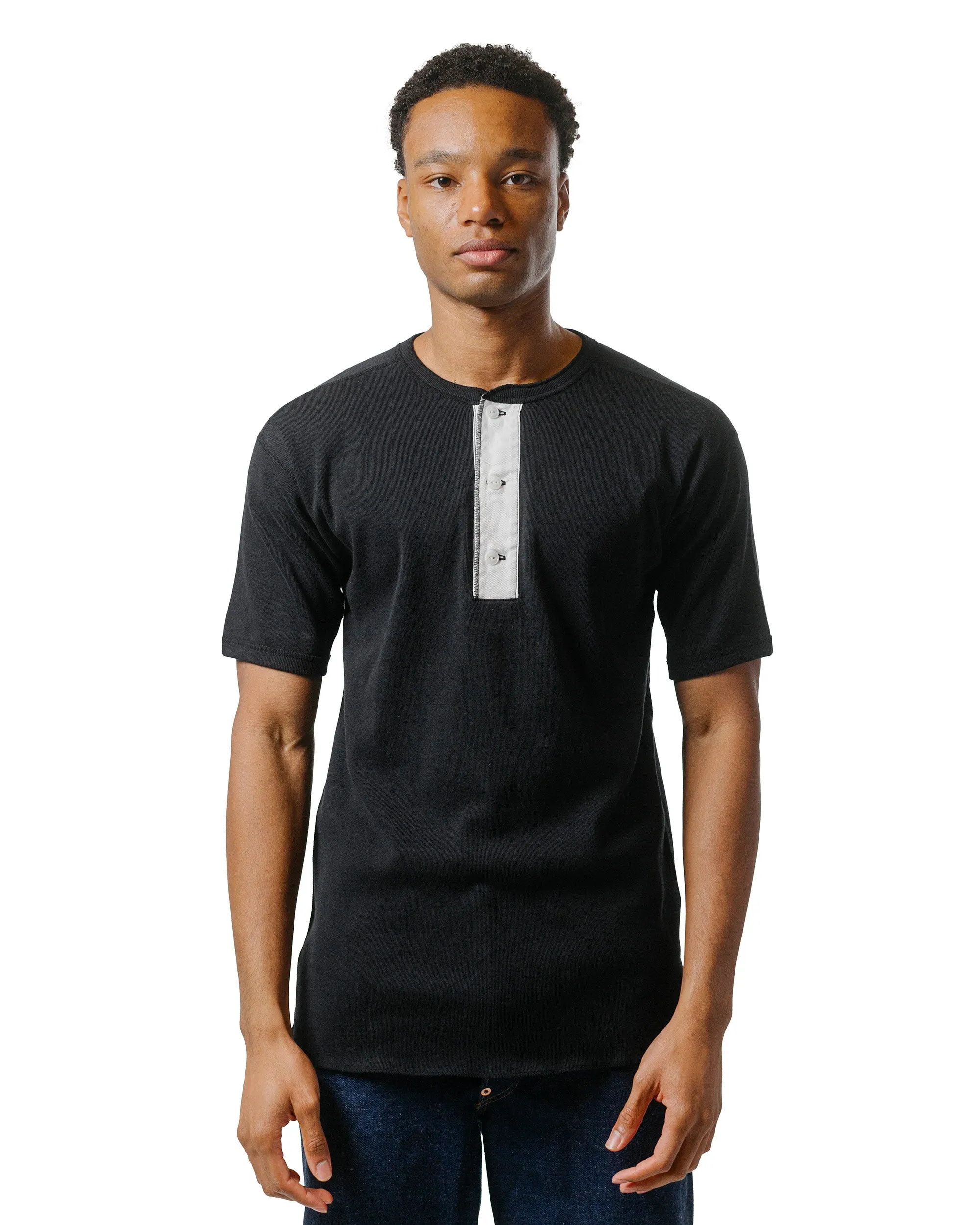 The Real McCoy's MC23022 Union Henley Undershirt S/S Black sold by Lost & Found product image thumbnail 2