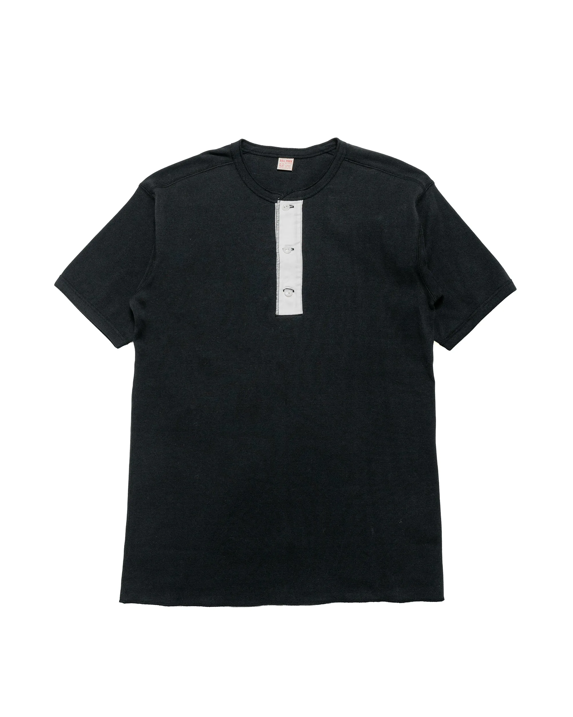 The Real McCoy's MC23022 Union Henley Undershirt S/S Black sold by Lost & Found