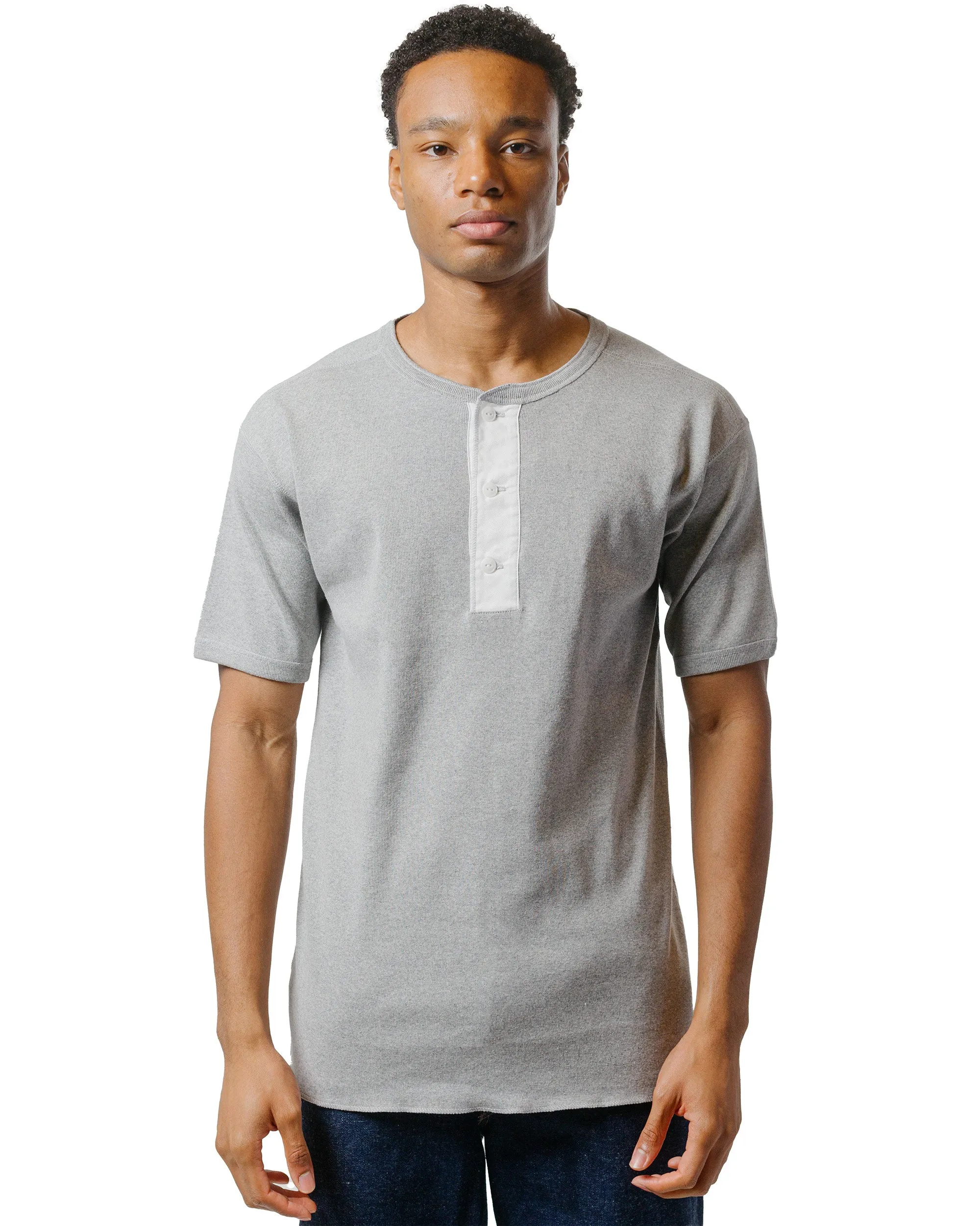 The Real McCoy's MC23022 Union Henley Undershirt S/S Medium Grey sold by Lost & Found product image thumbnail 2