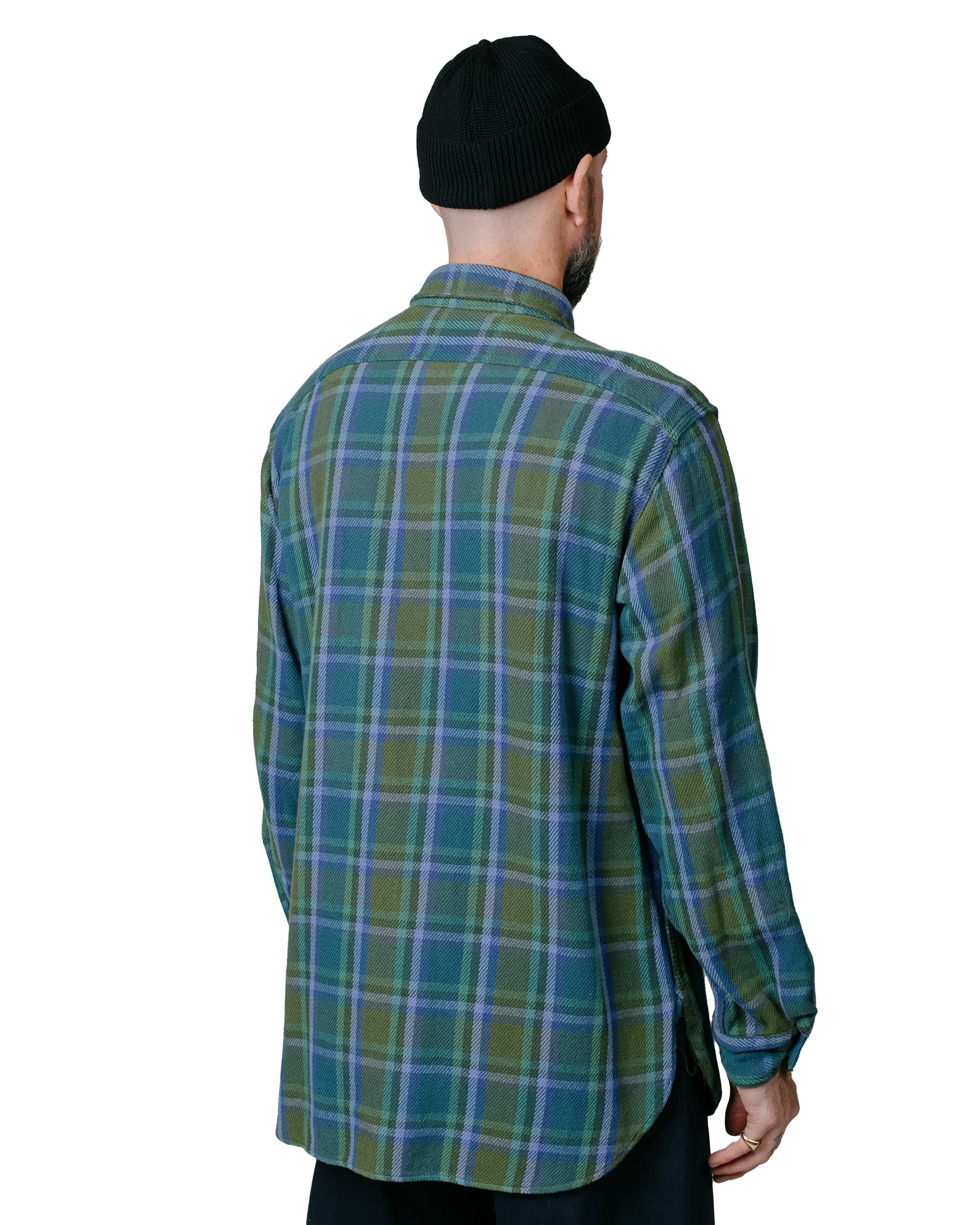 Engineered Garments Work Shirt Green Cotton Heavy Twill Plaid sold by Lost & Found product image thumbnail 3