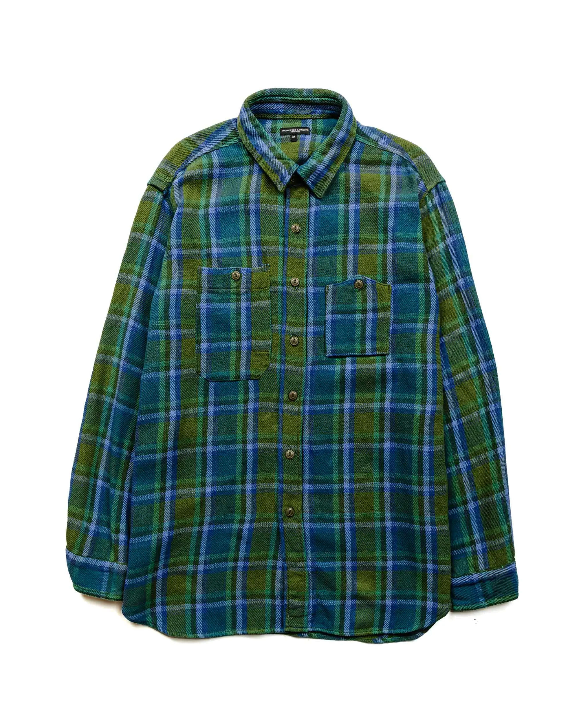 Engineered Garments Work Shirt Green Cotton Heavy Twill Plaid sold by Lost & Found