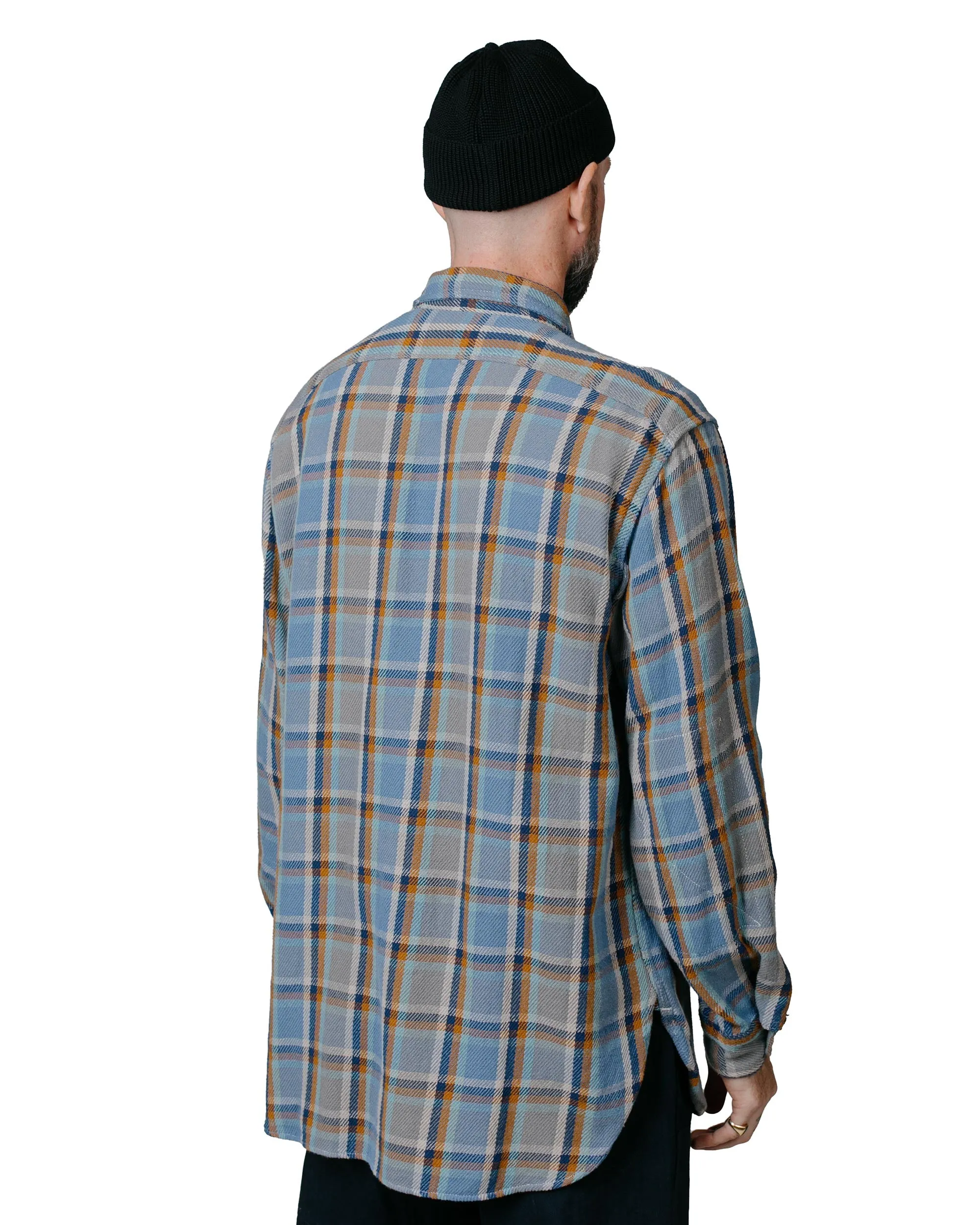 Engineered Garments Work Shirt Blue Cotton Heavy Twill Plaid sold by Lost & Found product image thumbnail 3