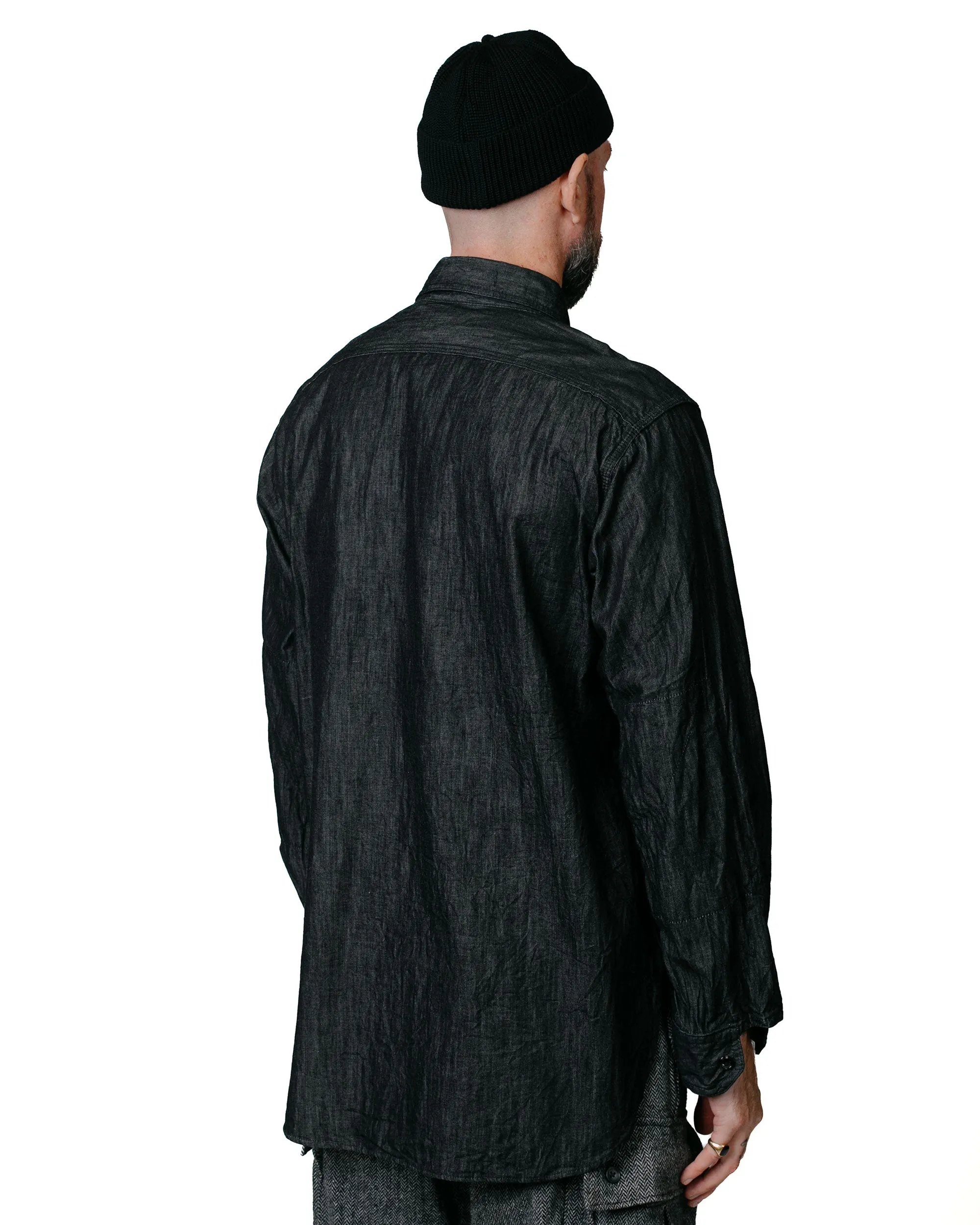 Engineered Garments Work Shirt Black Cotton Denim Shirting sold by Lost & Found product image thumbnail 3