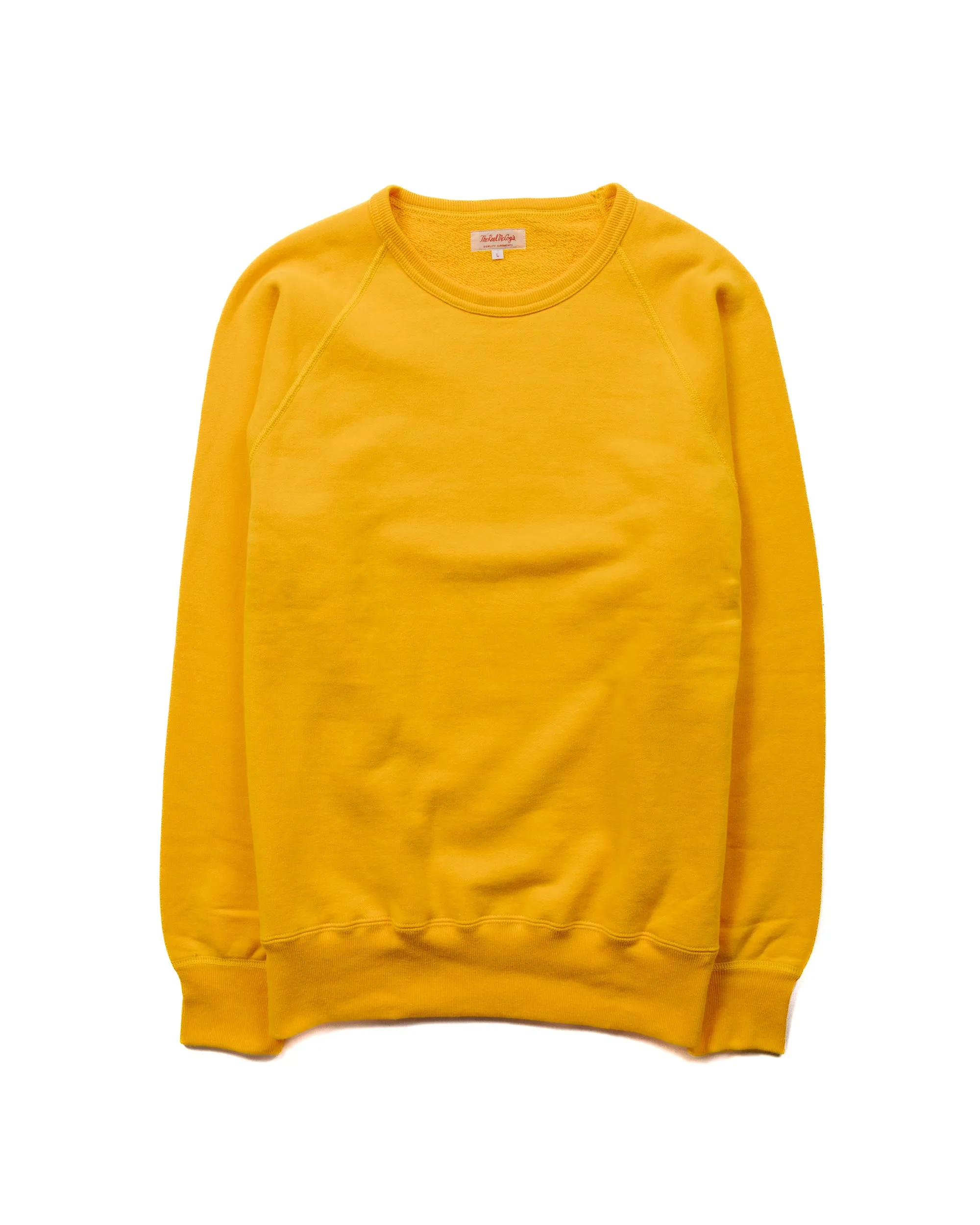 The Real McCoy's MC21018 9oz. Loopwheel Raglan Sleeve Sweatshirt Yellow sold by Lost & Found