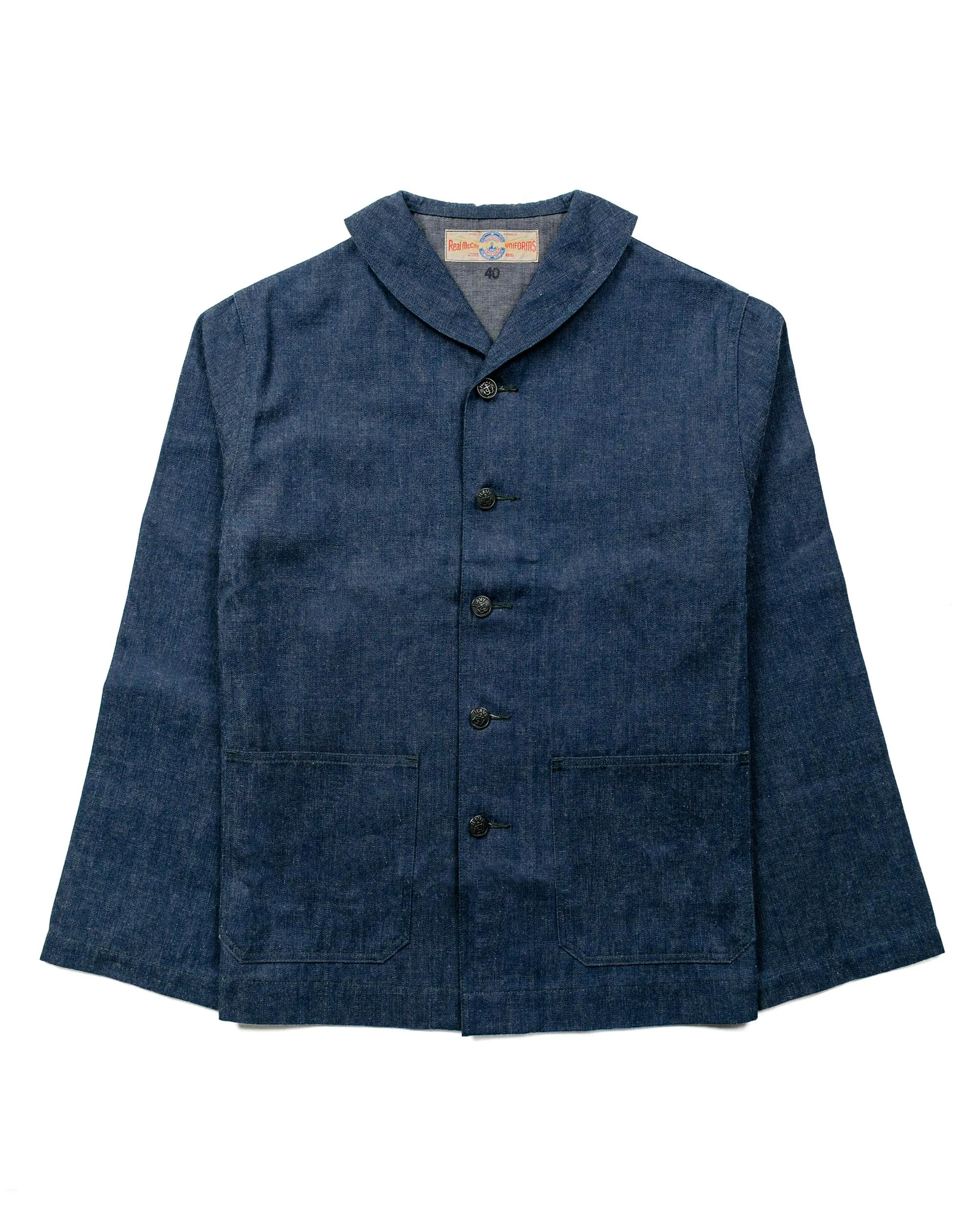 The Real McCoy's MJ23012 U.S. Navy Denim Dungaree Jumper Indigo sold by Lost & Found