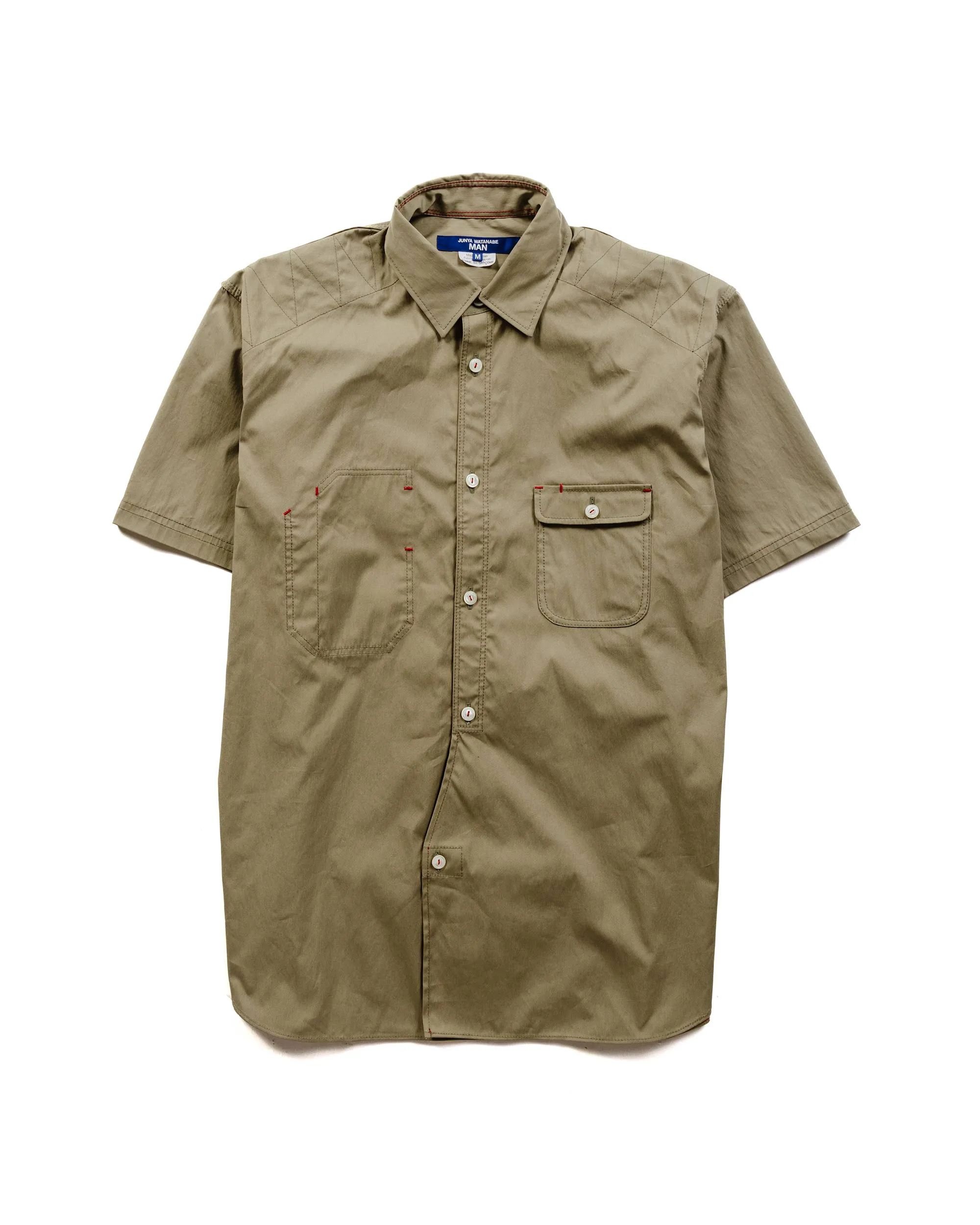 Junya Watanabe MAN Cotton Nylon Work Shirt Khaki sold by Lost & Found