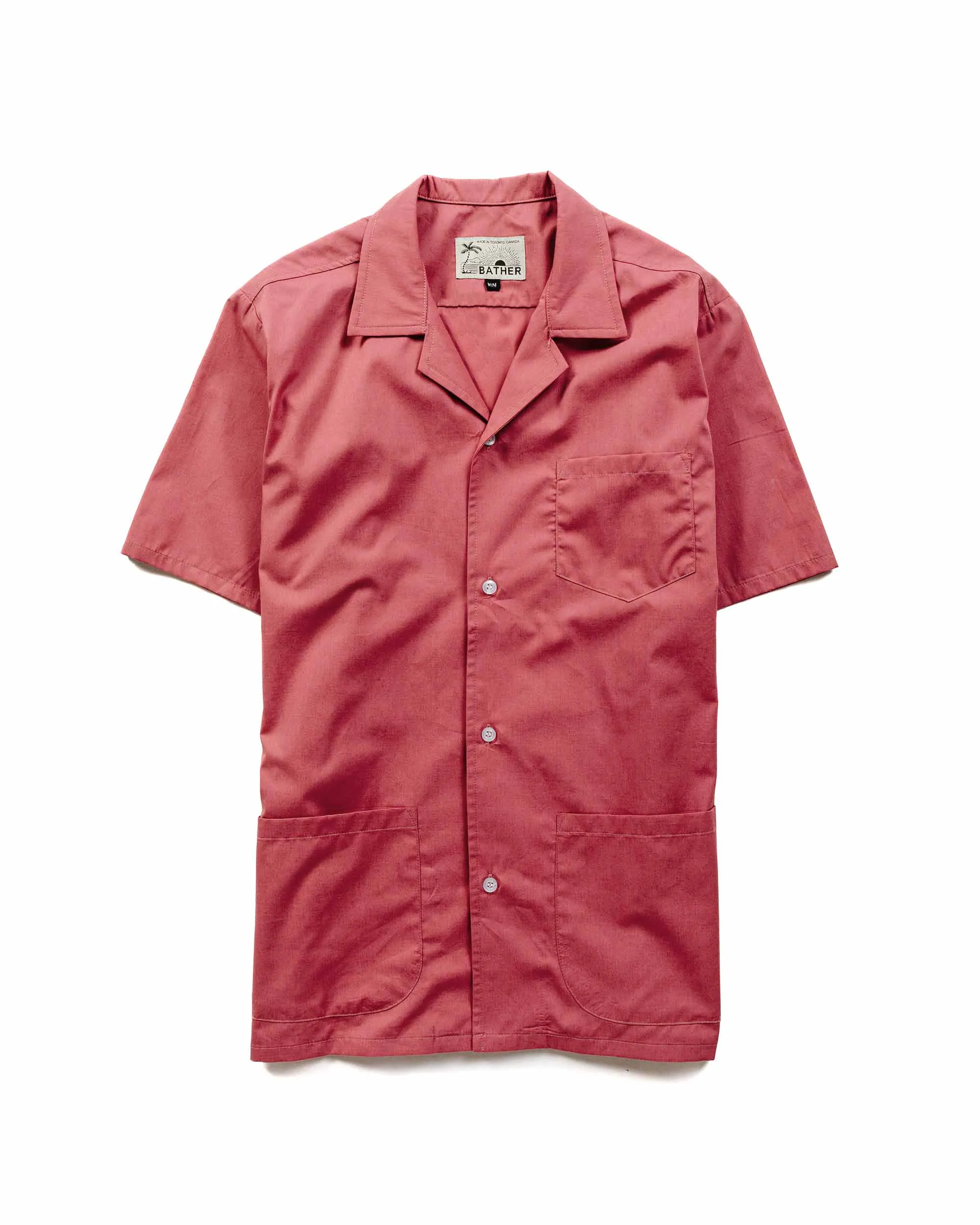 Bather Solid Mauvewood Traveler Camp Shirt sold by Lost & Found