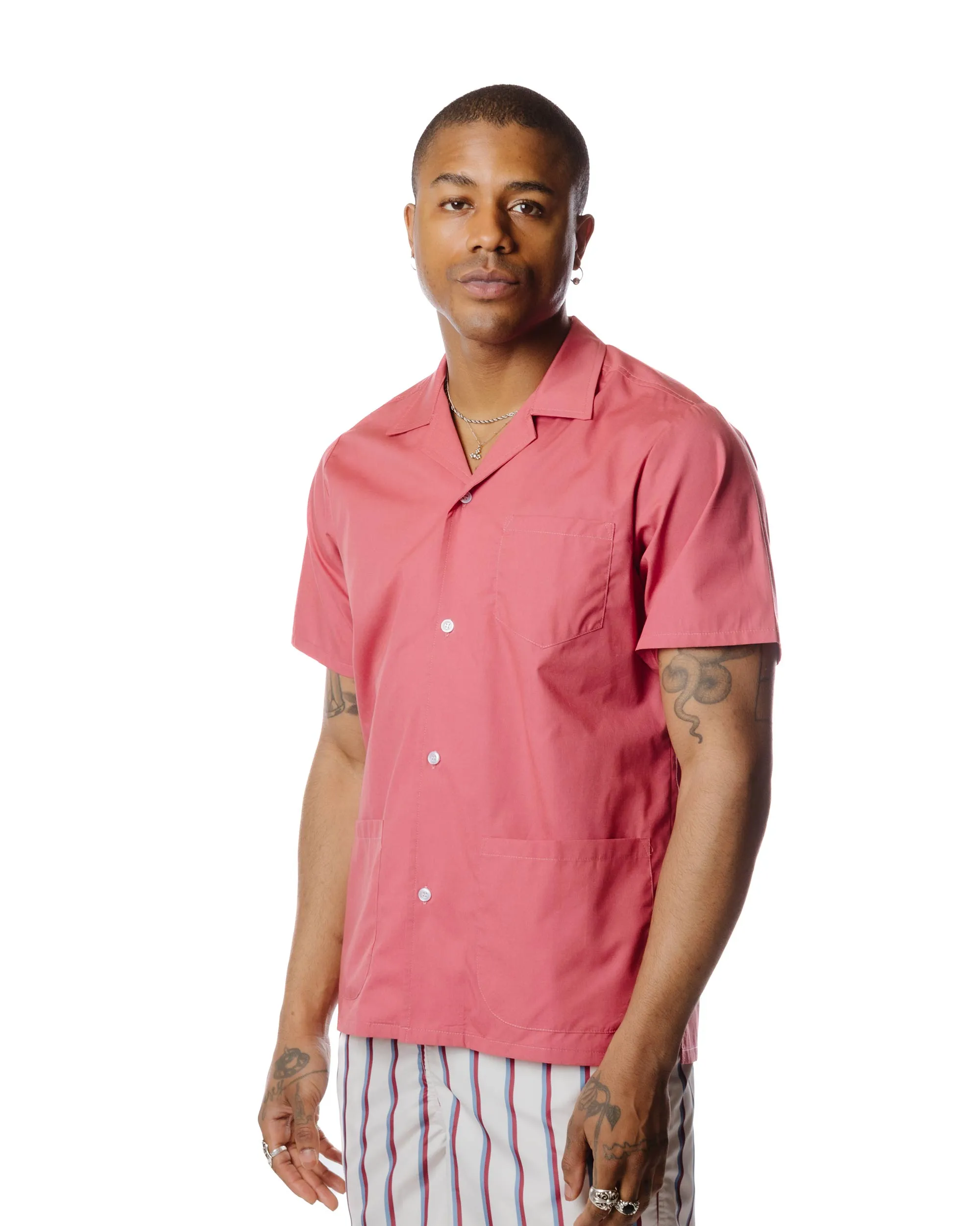 Bather Solid Mauvewood Traveler Camp Shirt sold by Lost & Found product image thumbnail 3