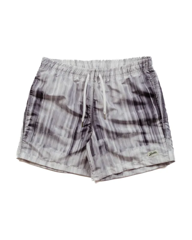 Bather Grey Glitch Swim Trunk sold by Lost & Found