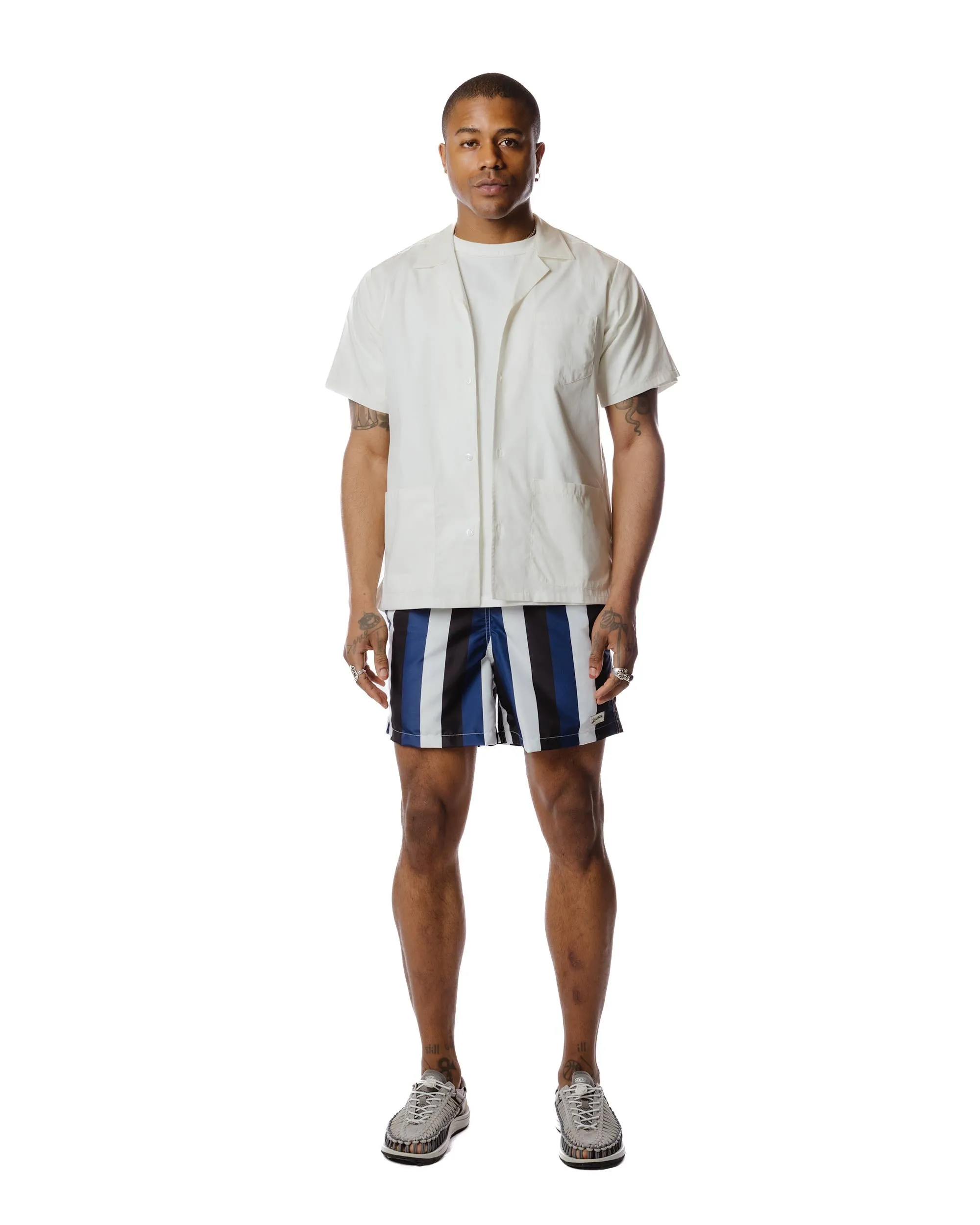 Bather Blue & Black Fine Stripe Swim Trunk sold by Lost & Found product image thumbnail 2