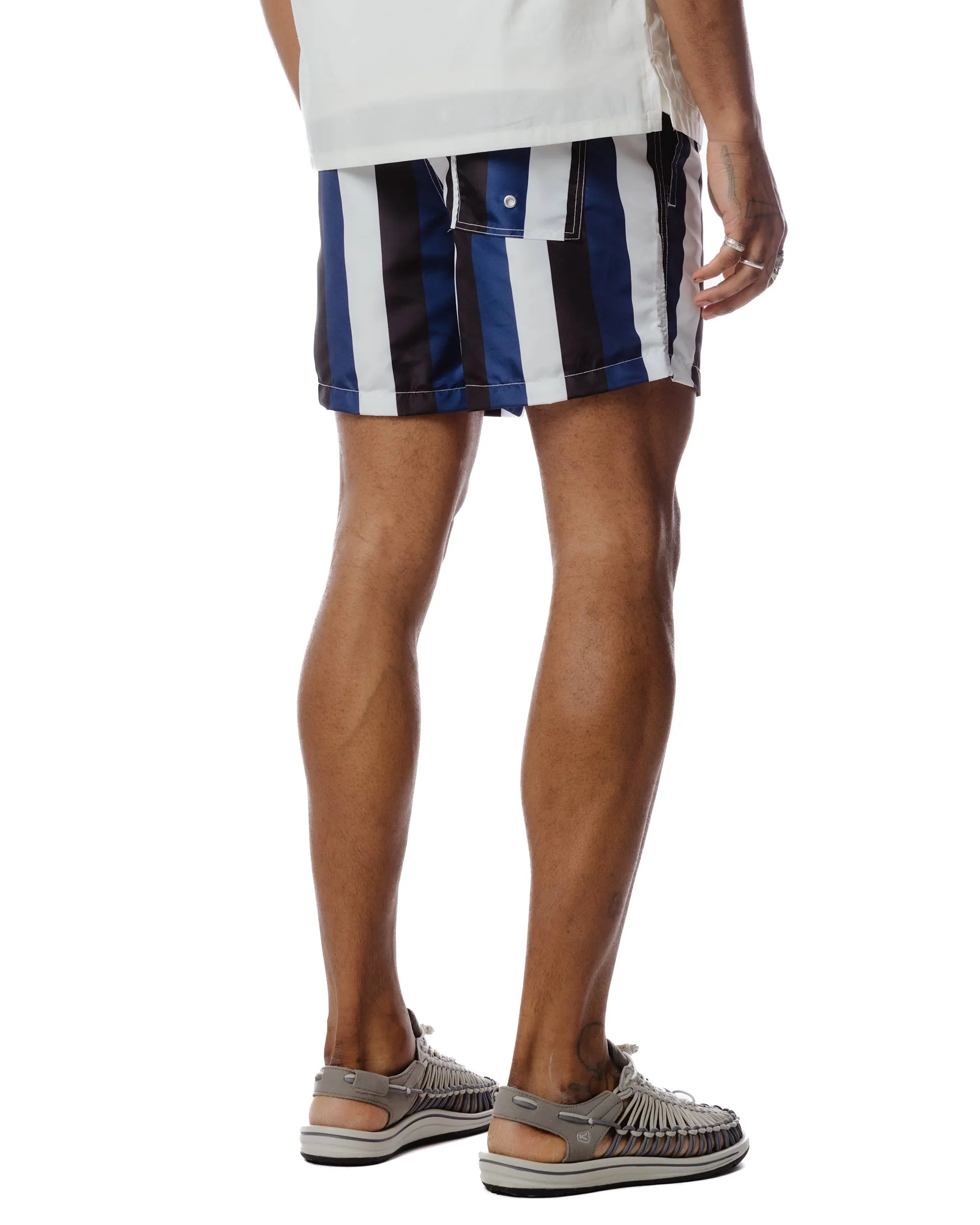 Bather Blue & Black Fine Stripe Swim Trunk sold by Lost & Found product image thumbnail 4