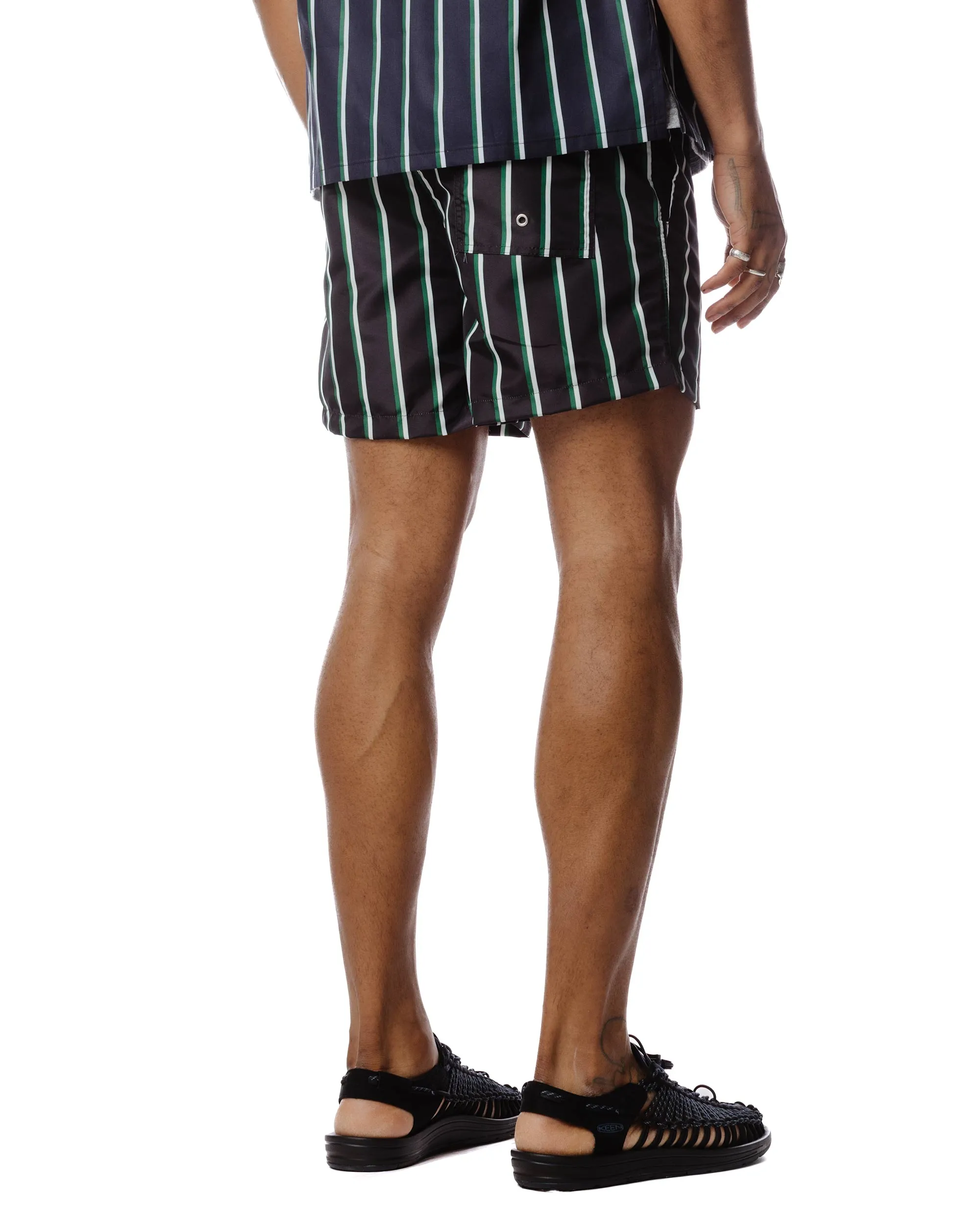 Bather Green & White Fine Stripe Swim Trunk sold by Lost & Found product image thumbnail 4