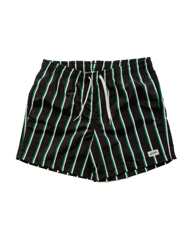 Bather Green & White Fine Stripe Swim Trunk sold by Lost & Found