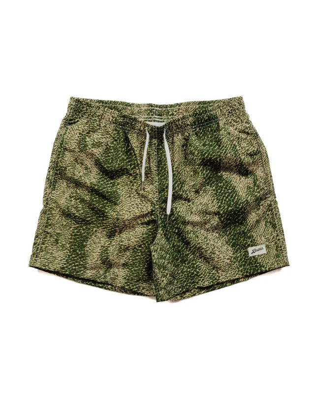 Bather Green Painted Moss Swim Trunk sold by Lost & Found