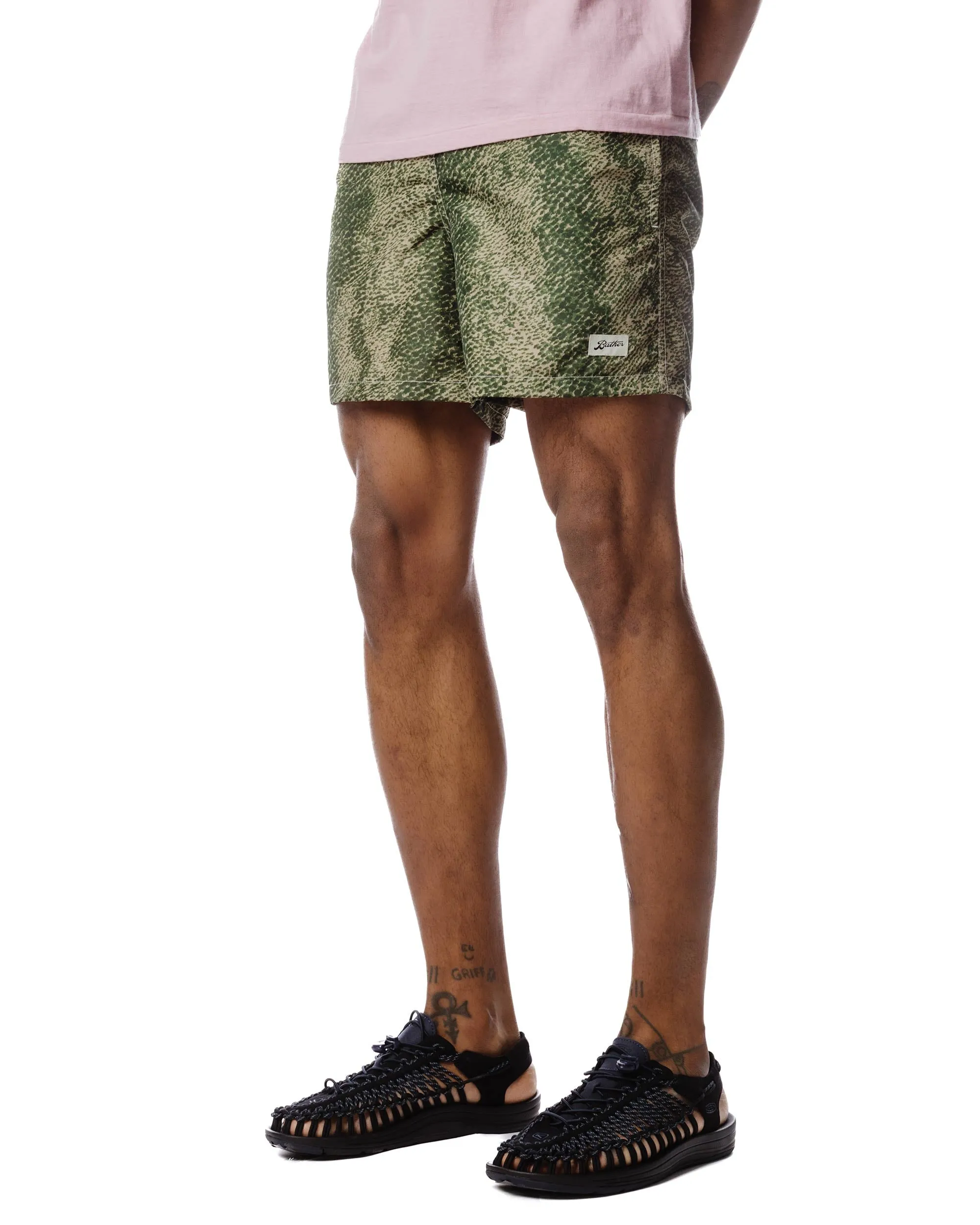 Bather Green Painted Moss Swim Trunk sold by Lost & Found product image thumbnail 3