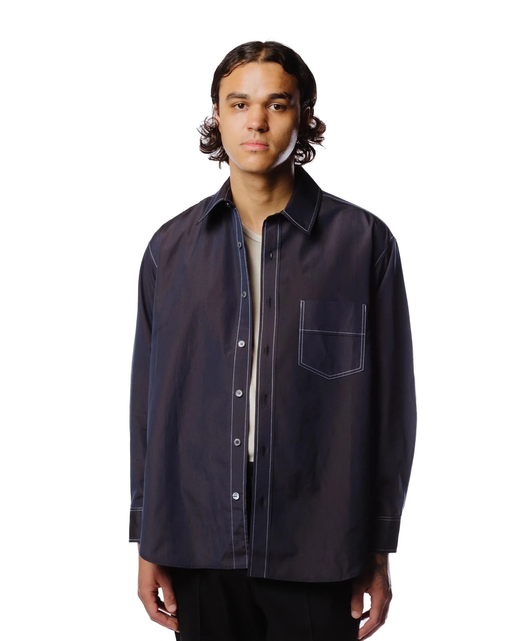 Wanze Classic Button Up Shirt Cotton Navy sold by Lost & Found product image thumbnail 3