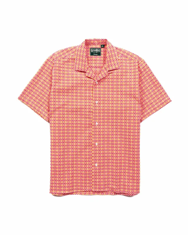 Gitman Vintage Bros. Summer Ready Jacquard Camp Collar Shirt Red sold by Lost & Found