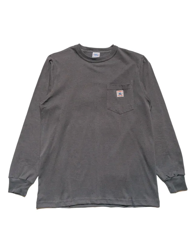 Randy's Garments Long-Sleeve Pocket Tee Grey sold by Lost & Found