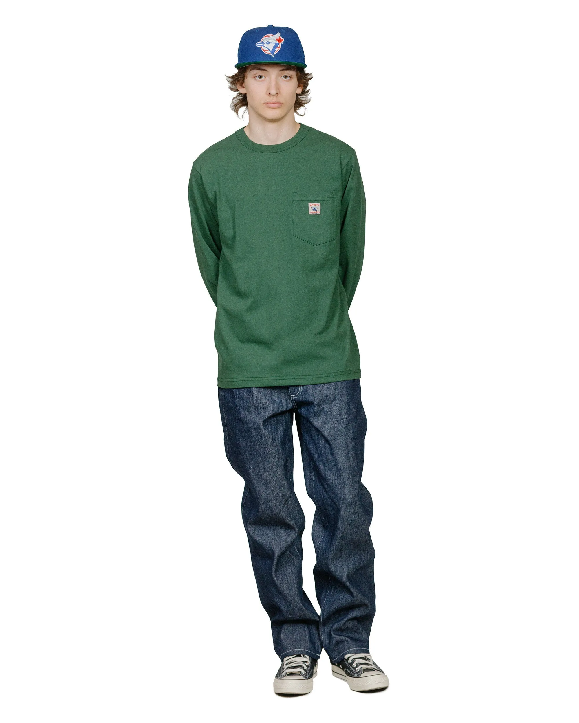 Randy's Garments Long-Sleeve Pocket Tee Dark Green sold by Lost & Found product image thumbnail 4
