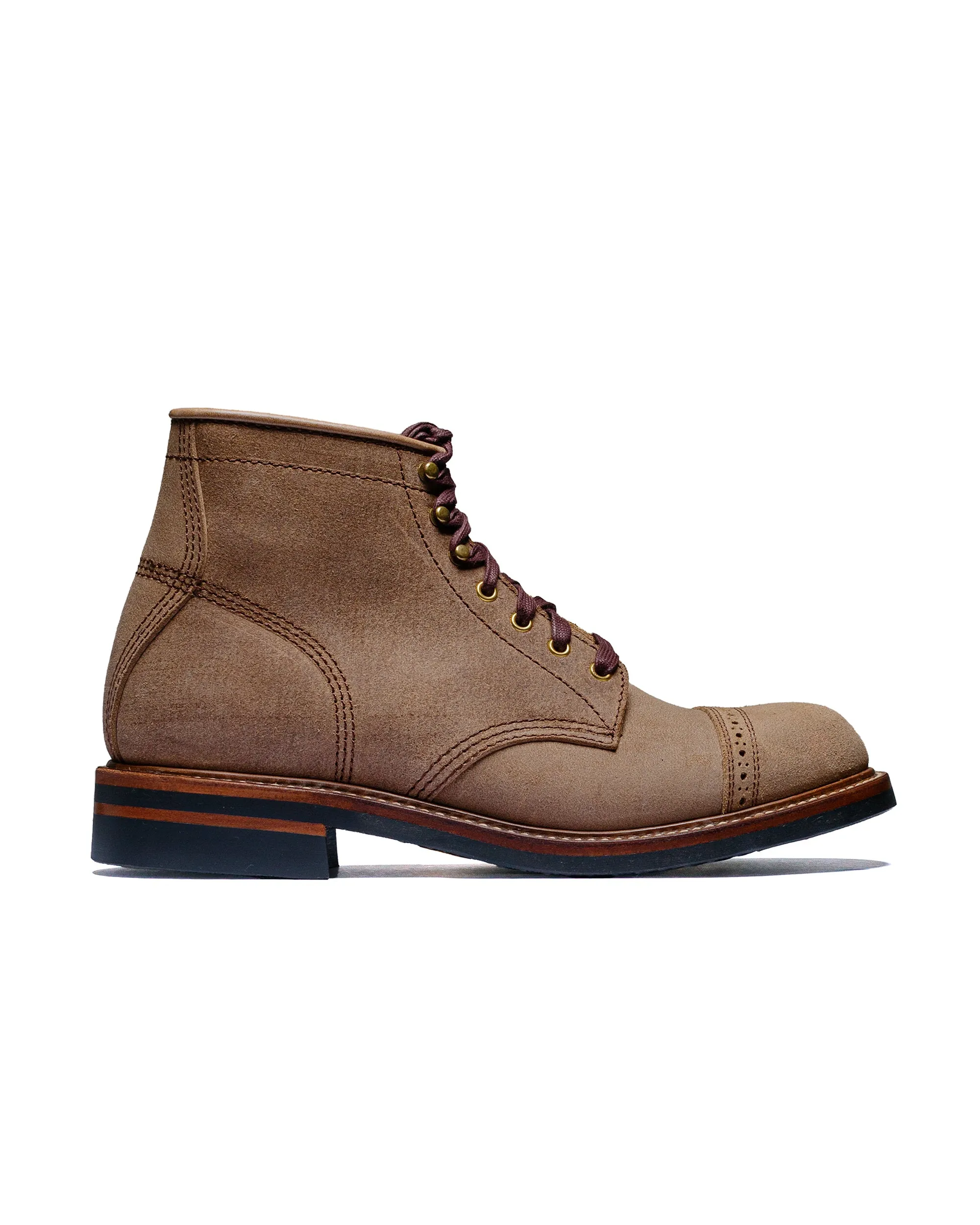 John Lofgren Bootmaker Combat Boots Horween Leather CXL Natural Roughout sold by Lost & Found