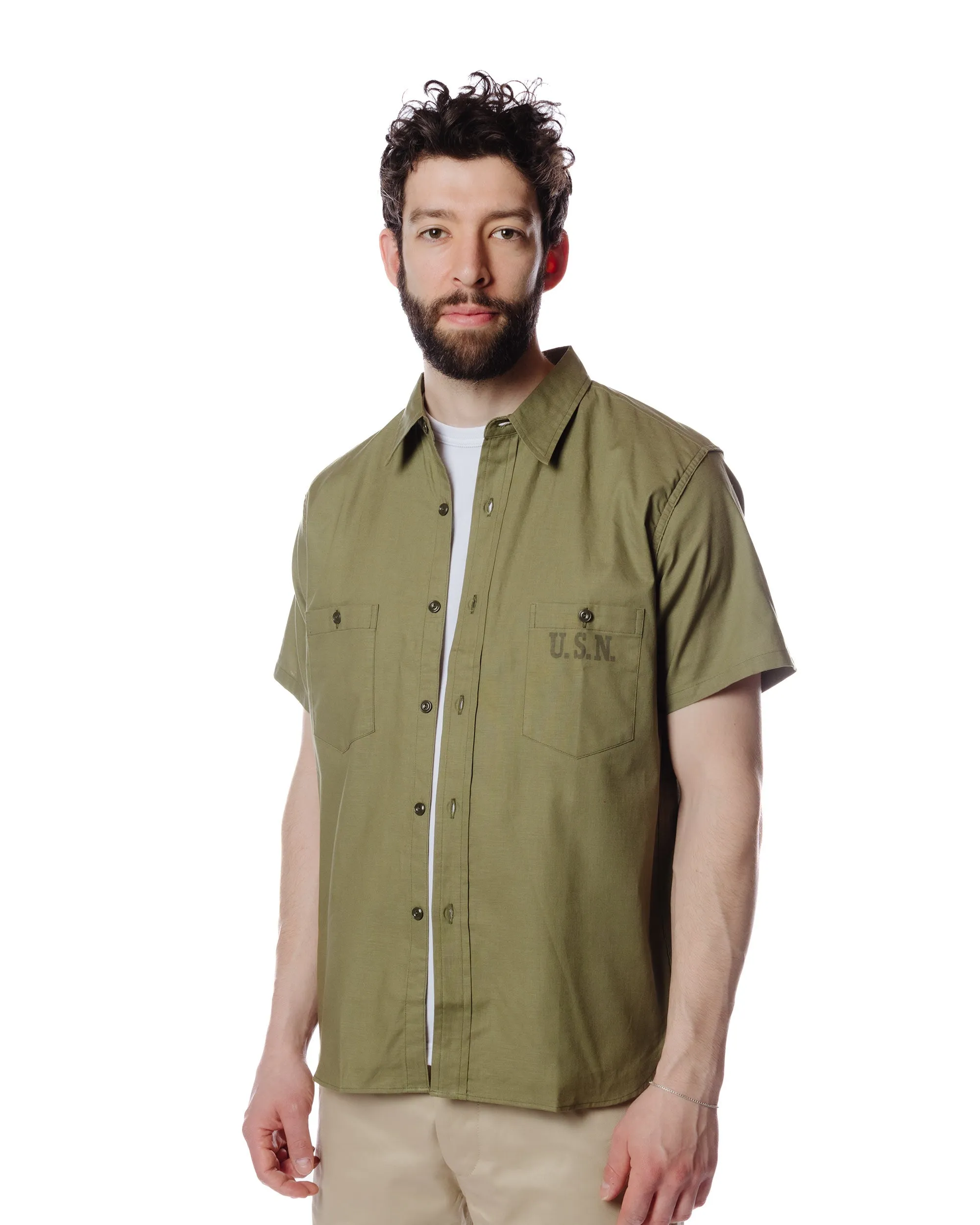 The Real McCoy's MS19017 N-3 Utility Shirt S/S Olive sold by Lost & Found product image thumbnail 3