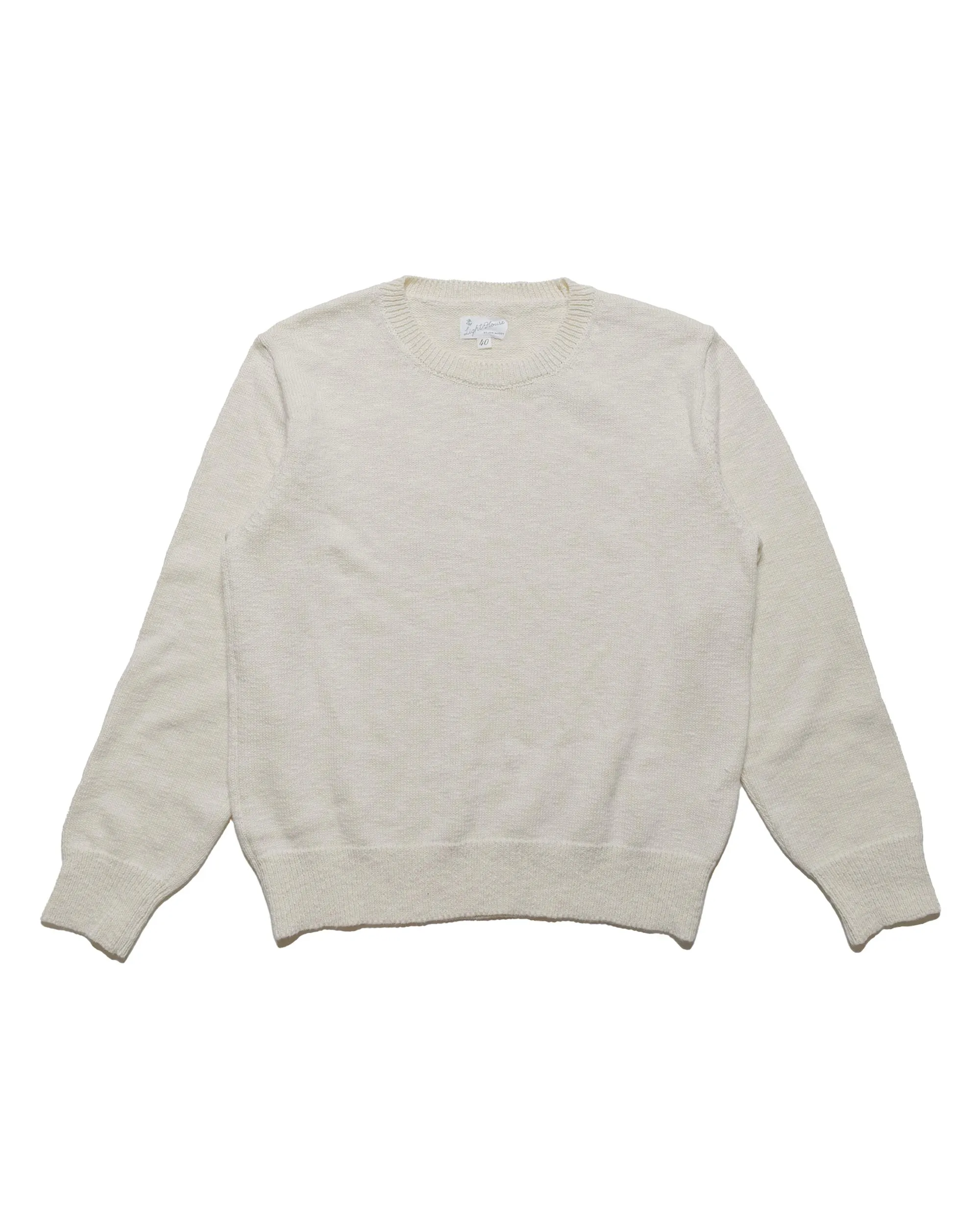 The Real McCoy's MC23014 Cotton Crewneck Sweater Ecru sold by Lost & Found