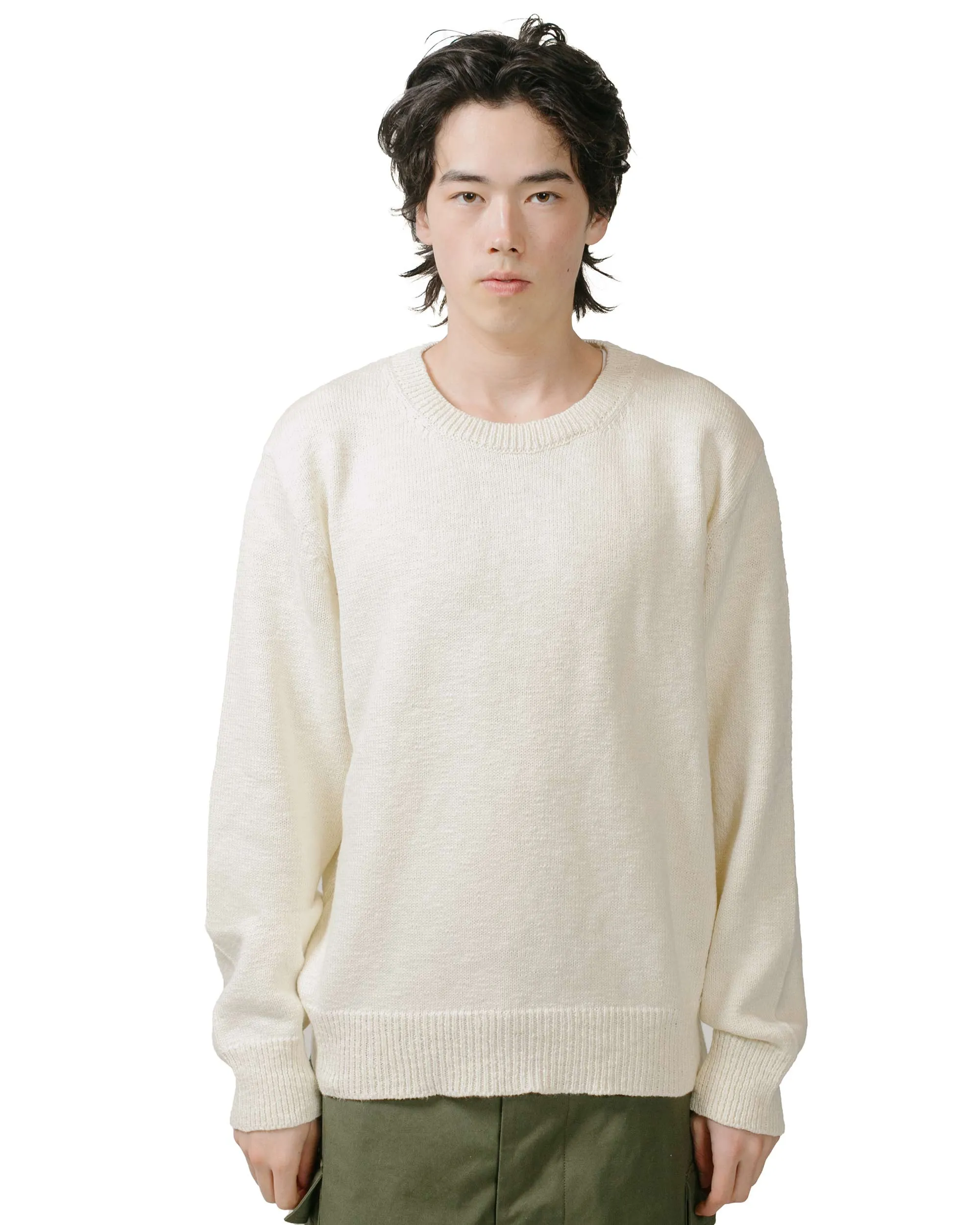 The Real McCoy's MC23014 Cotton Crewneck Sweater Ecru sold by Lost & Found product image thumbnail 2