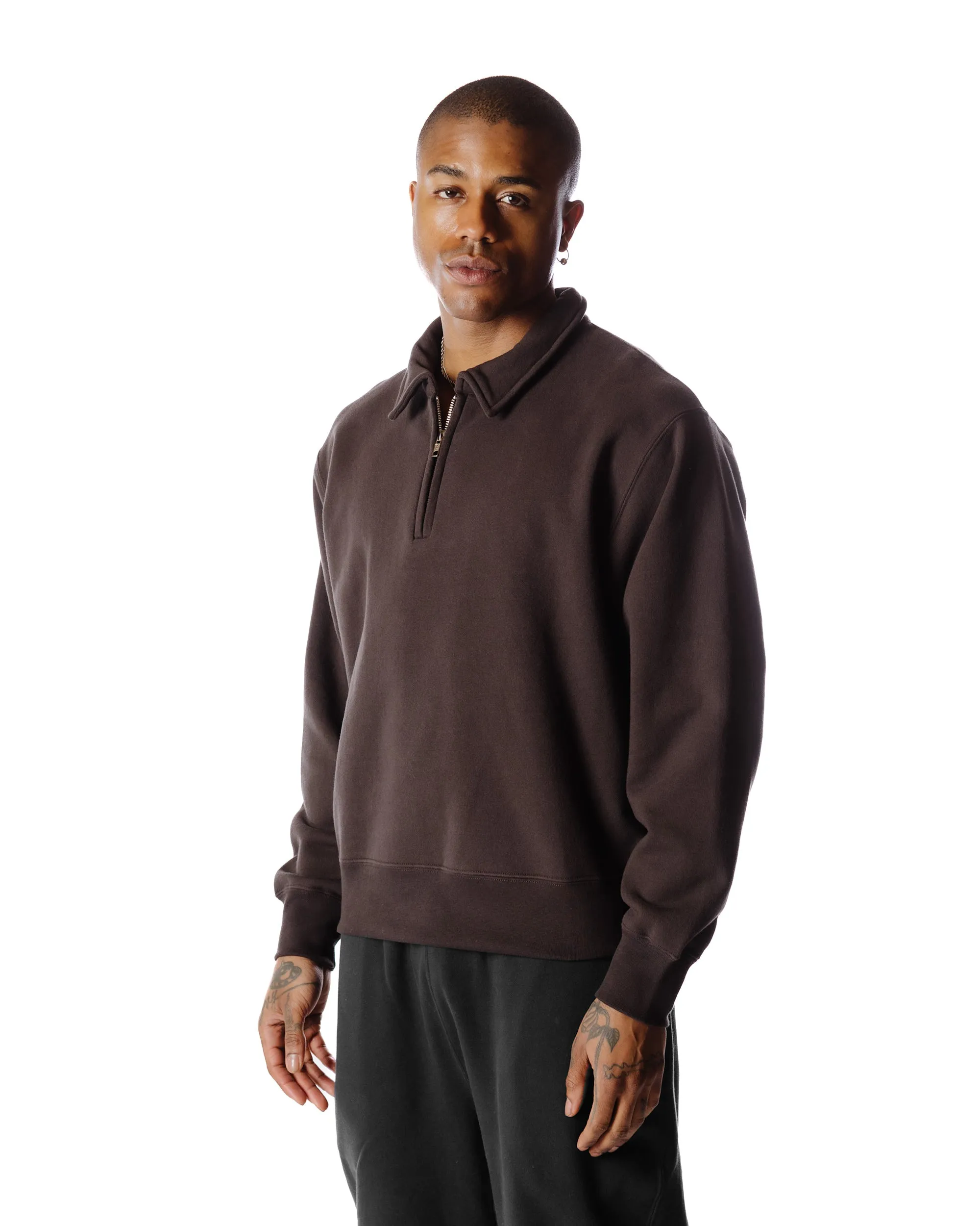 Body of Work Myrtle Quarter-Zip Sweatshirt Loam sold by Lost & Found product image thumbnail 3