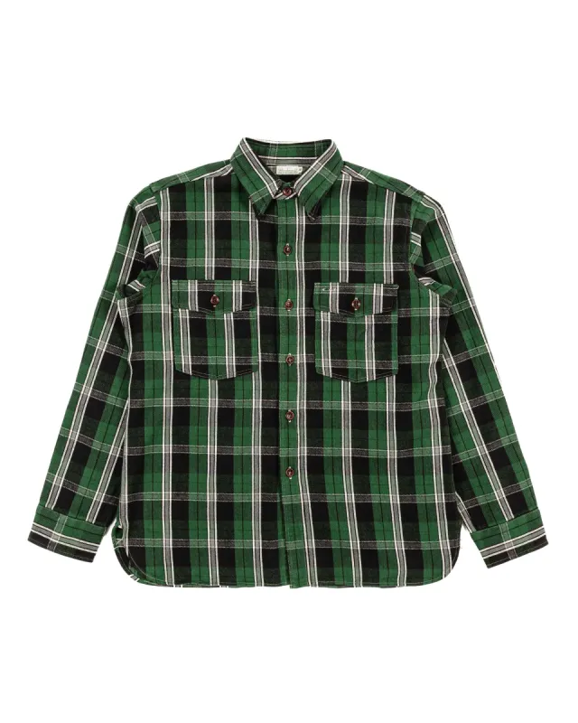 Warehouse Lot. 3022 Flannel Shirt With Chinstrap G Pattern Green (One Wash) sold by Lost & Found