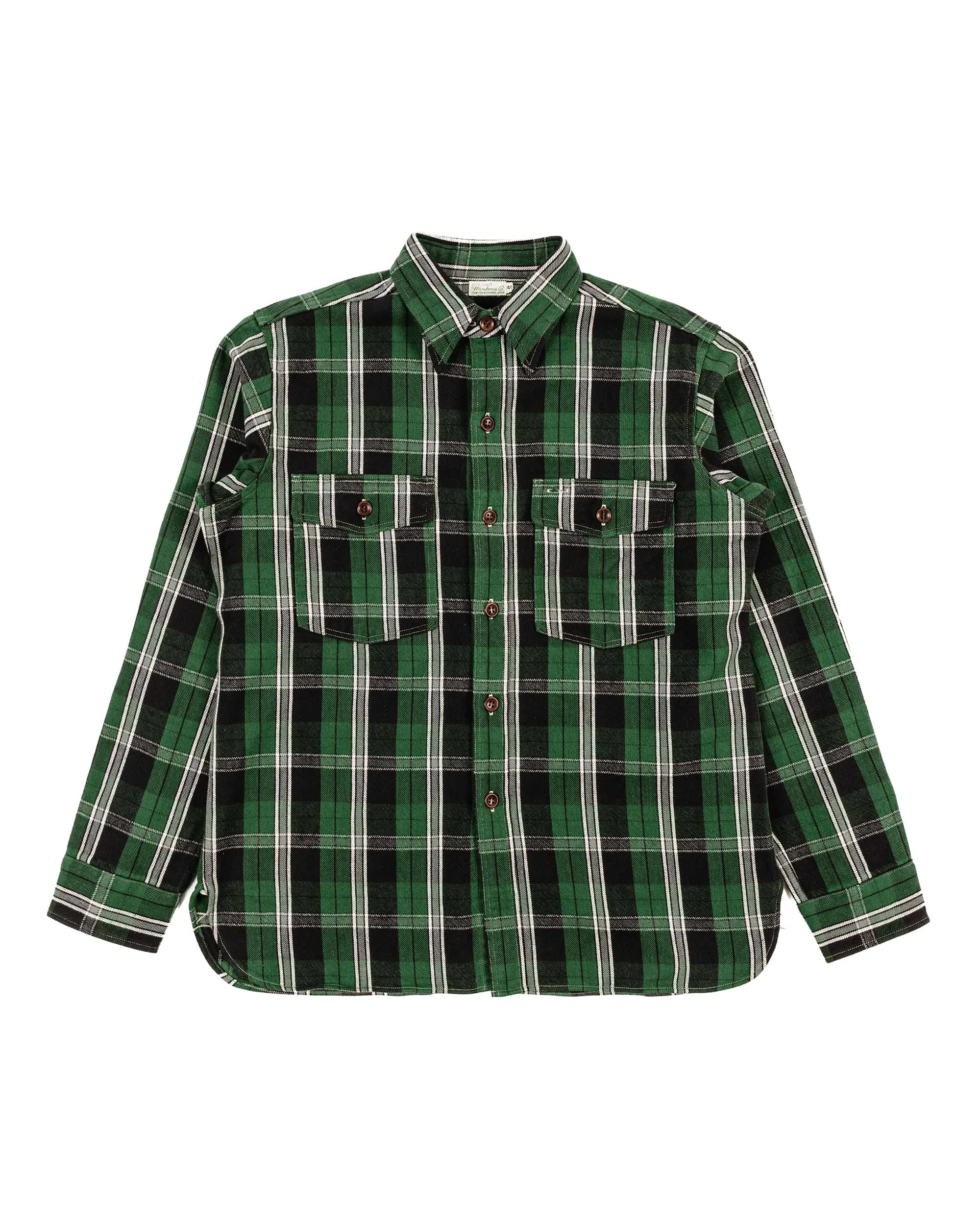 Warehouse Lot. 3022 Flannel Shirt With Chinstrap G Pattern Green (One Wash) sold by Lost & Found