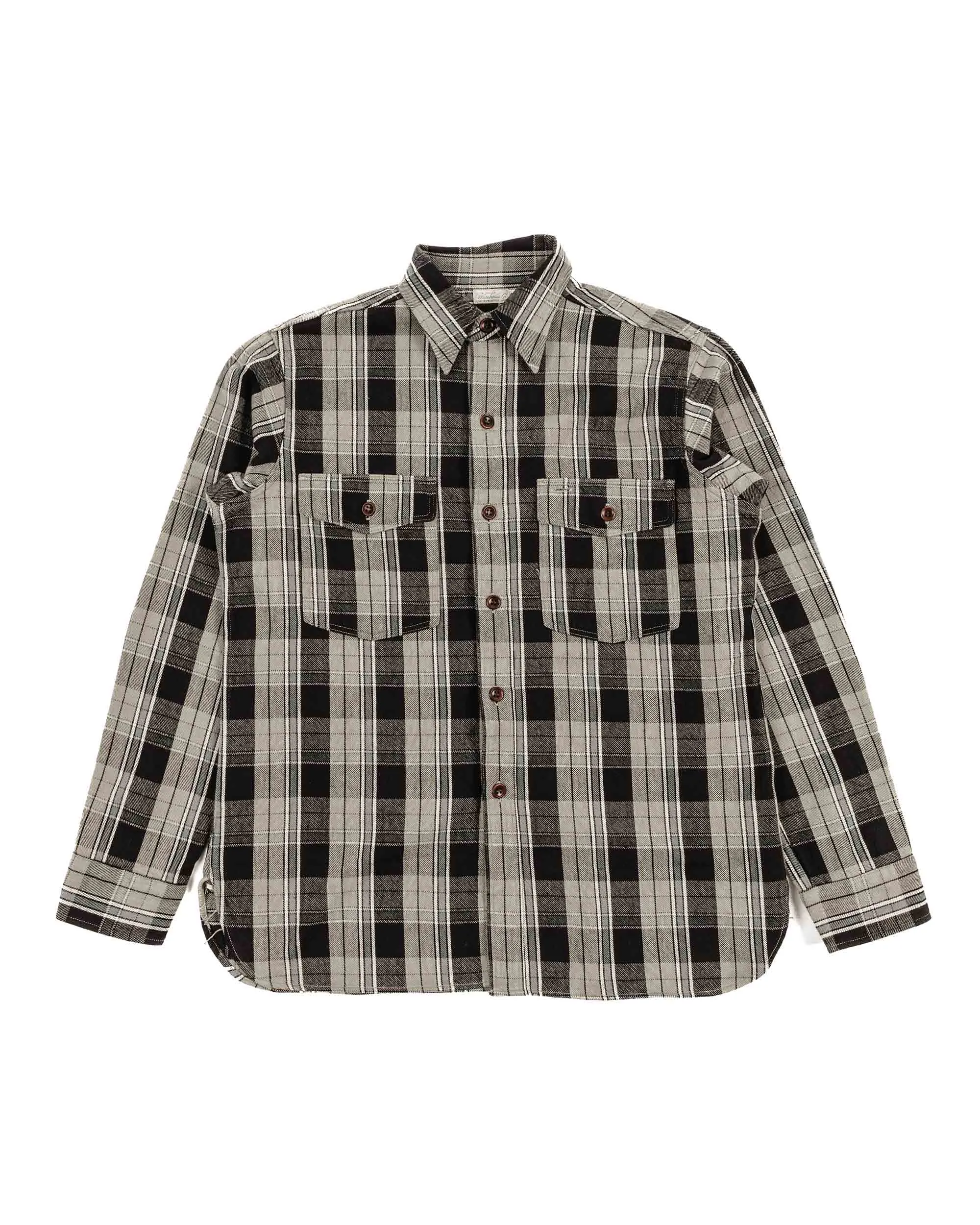 Warehouse Lot. 3022 Flannel Shirt With Chinstrap G Pattern Grey (One Wash) sold by Lost & Found