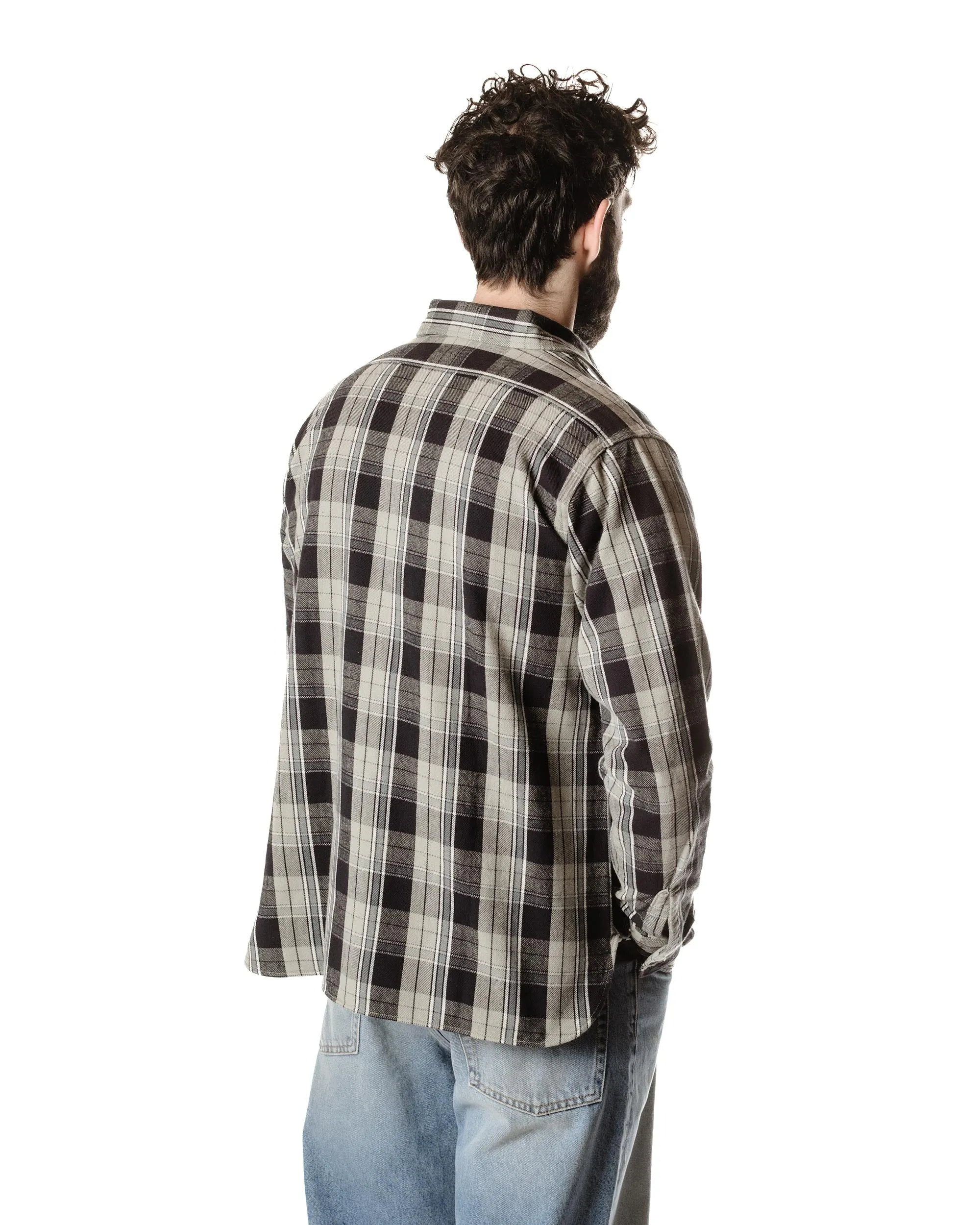 Warehouse Lot. 3022 Flannel Shirt With Chinstrap G Pattern Grey (One Wash) sold by Lost & Found product image thumbnail 4