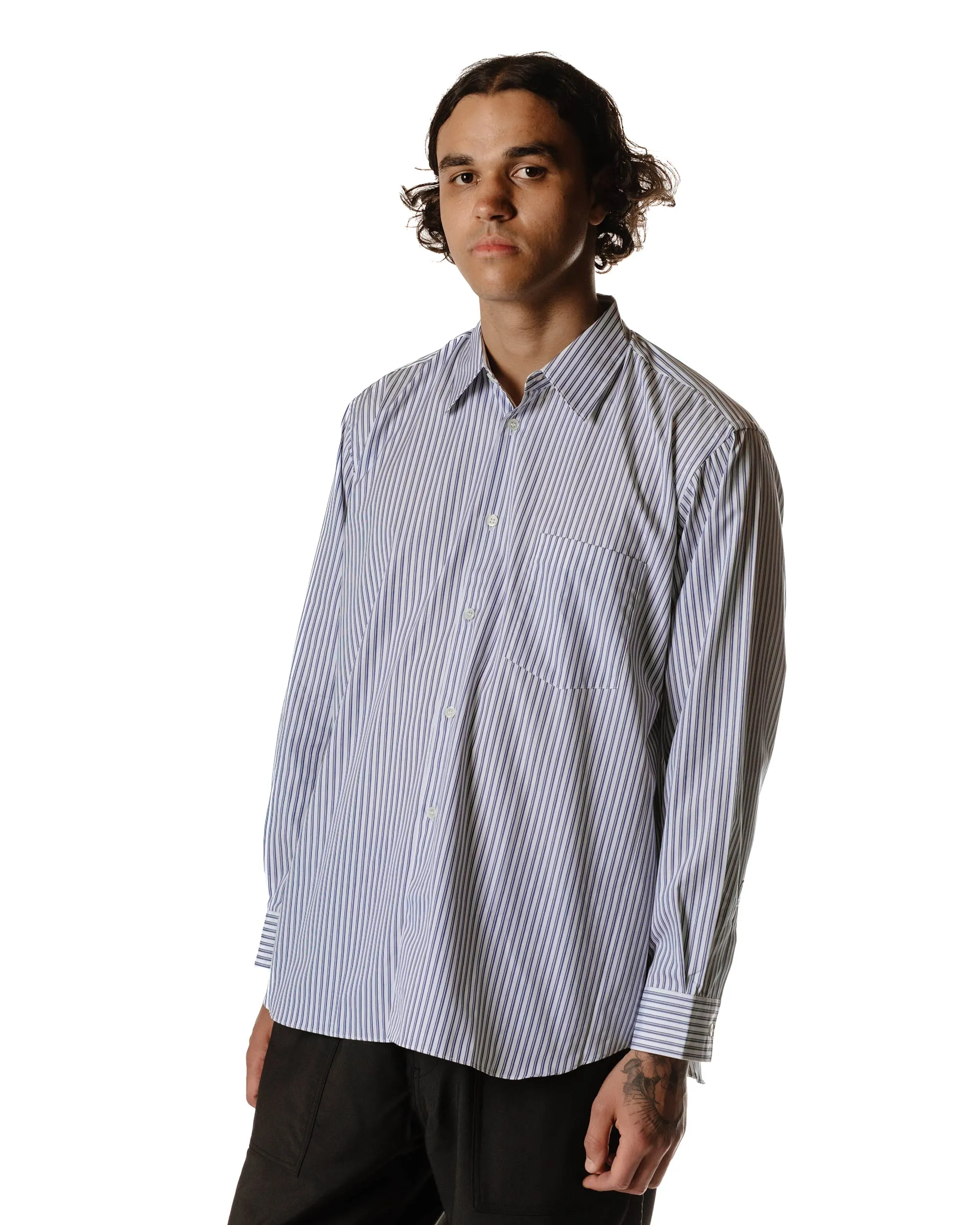 Comme des Garçons SHIRT Wide Classic Big Collar Shirt Stripe 4 sold by Lost & Found product image thumbnail 3