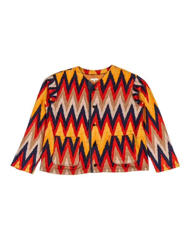 Engineered Garments Knit Cardigan Red/Navy Ikat Knit made by Engineered Garments