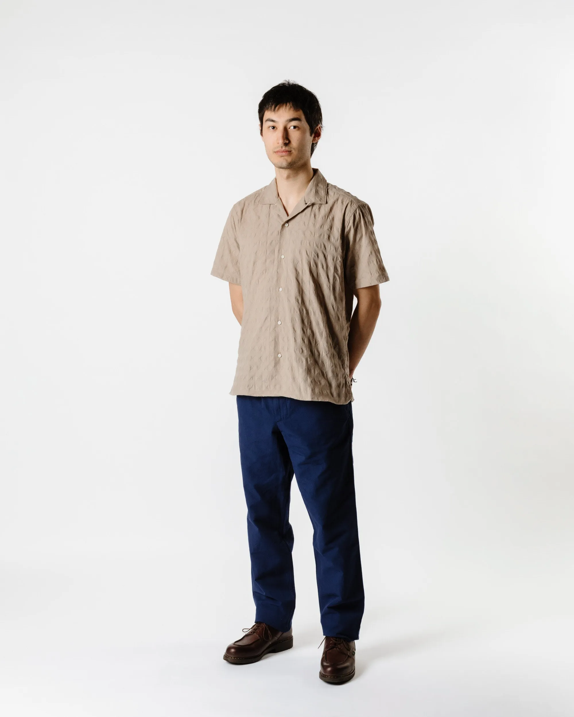 Gitman Vintage Bros. Tan Japanese Ripple Jacquard Camp Collar Shirt sold by Lost & Found product image thumbnail 2