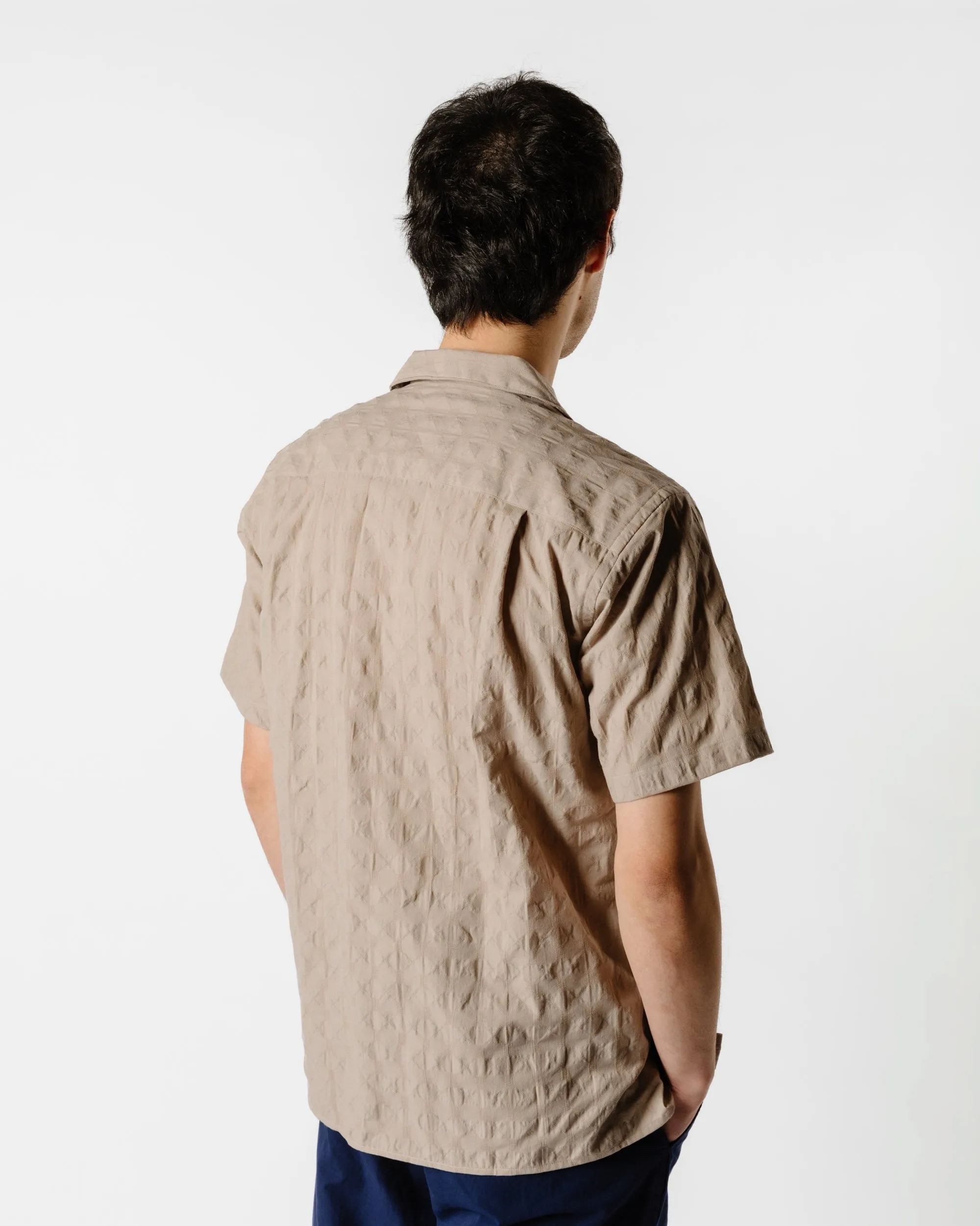 Gitman Vintage Bros. Tan Japanese Ripple Jacquard Camp Collar Shirt sold by Lost & Found product image thumbnail 4